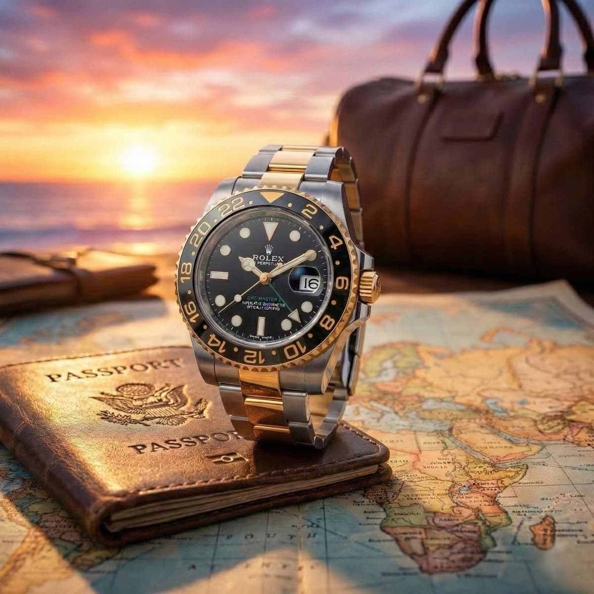 Rolex GMT-Master II 40 MM Yellow Gold & Steel Black Dial Automatic Watch