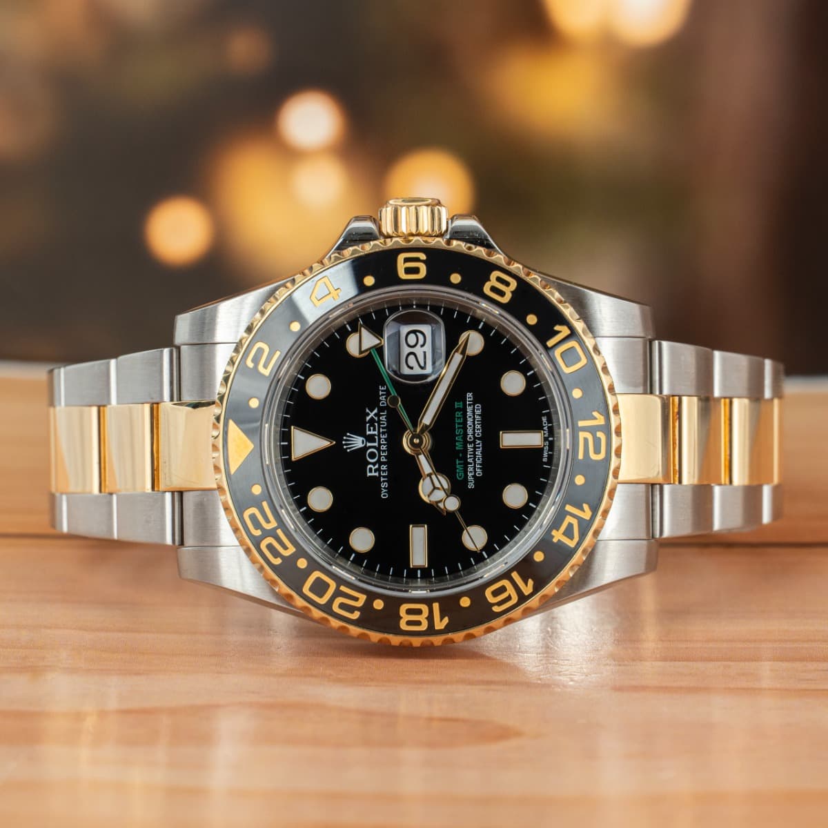 Rolex GMT-Master II 40 MM Gold & Steel Black Dial Automatic Watch