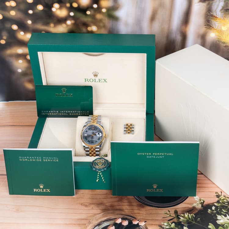2023 Rolex Datejust 36 MM Wimbledon Dial Steel & Yellow Gold 18K Jubilee Strap Full Set (Under Rolex Brand Warranty)-Hover-Image
