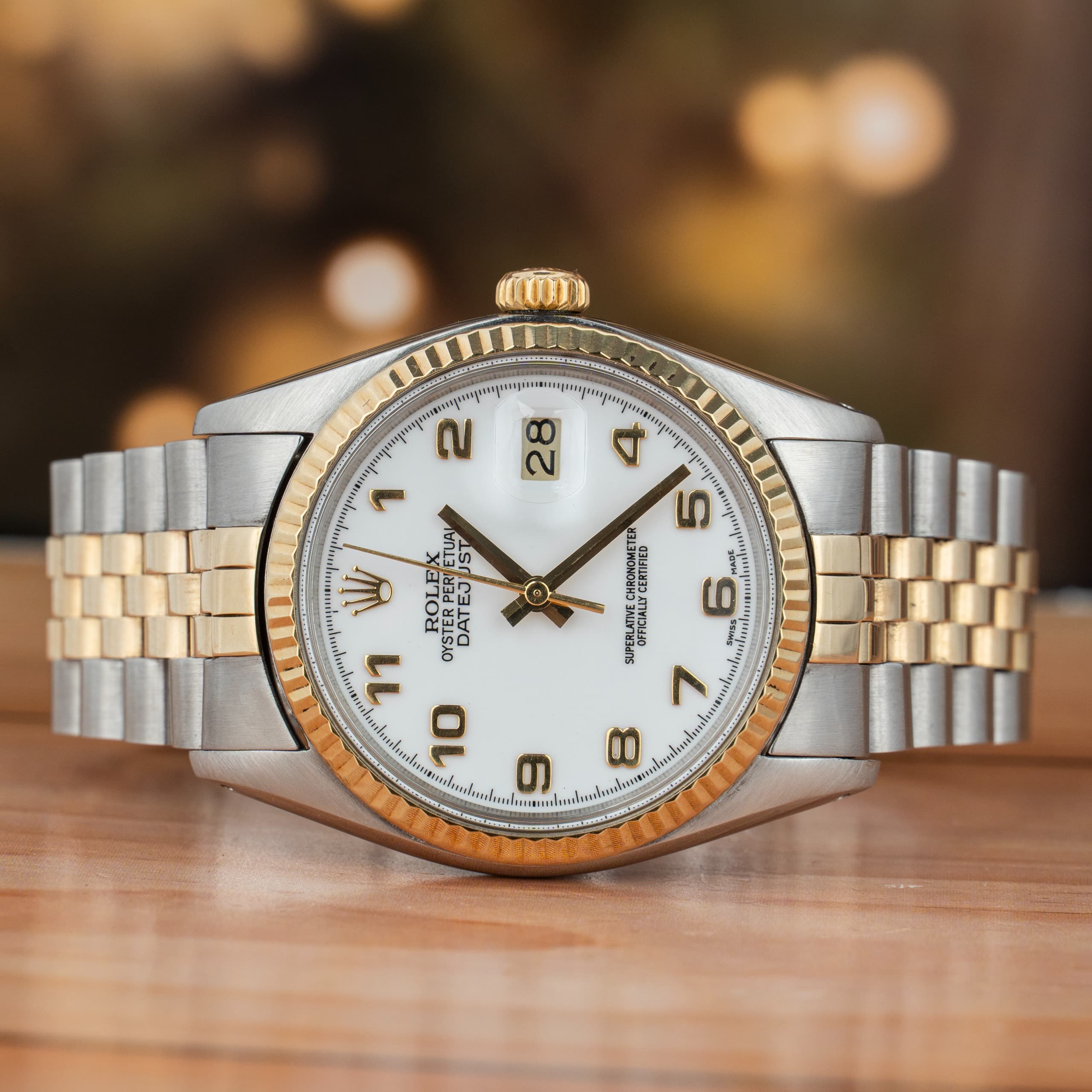 Rolex Datejust 36 MM Gold and Steel White Dial Automatic