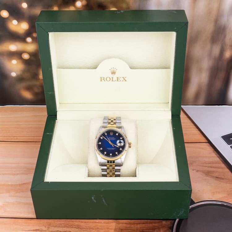 Rolex Datejust 36 MM Gold and Steel Blue Dial Automatic-Hover-Image