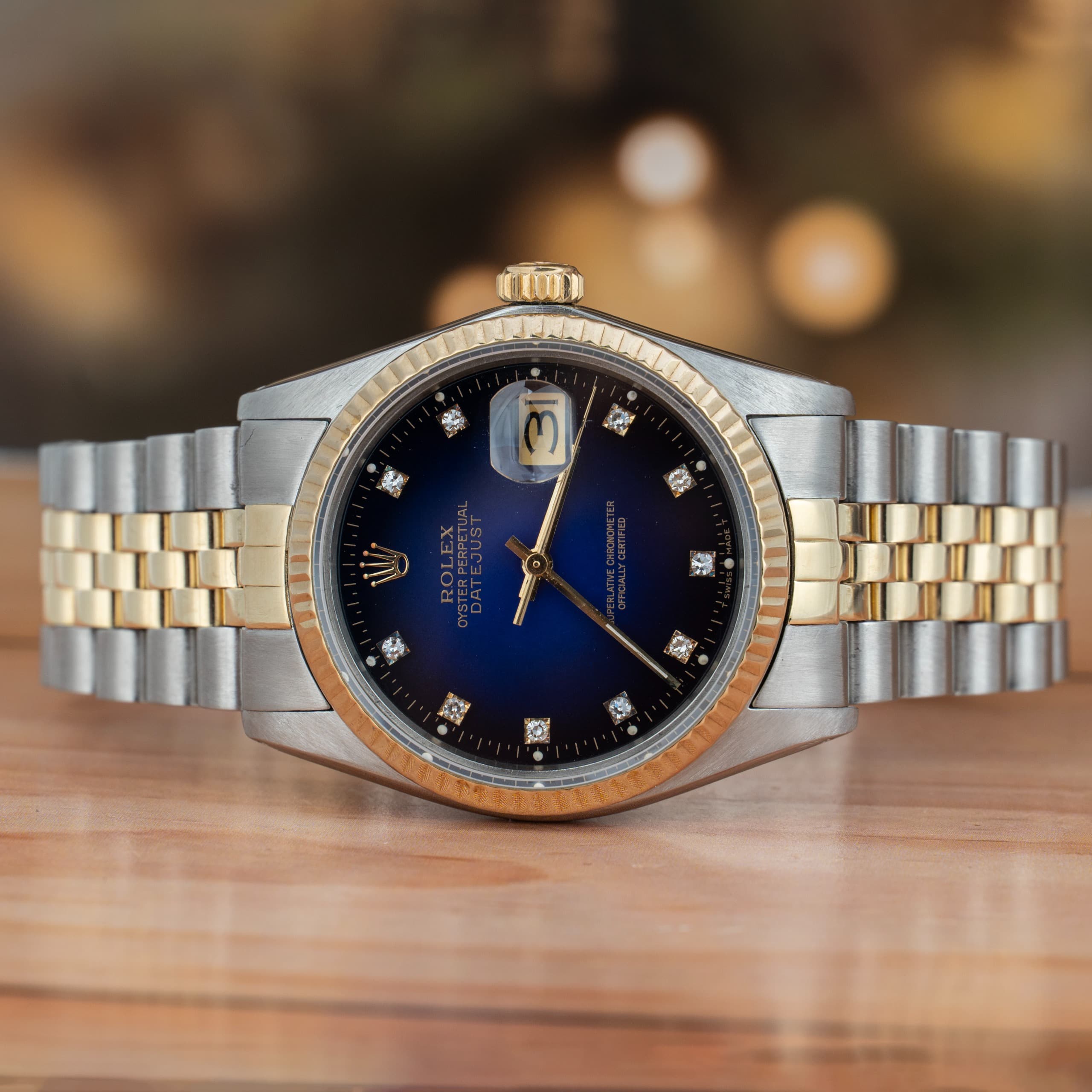 Rolex Datejust 36 MM Gold and Steel Blue Dial Automatic