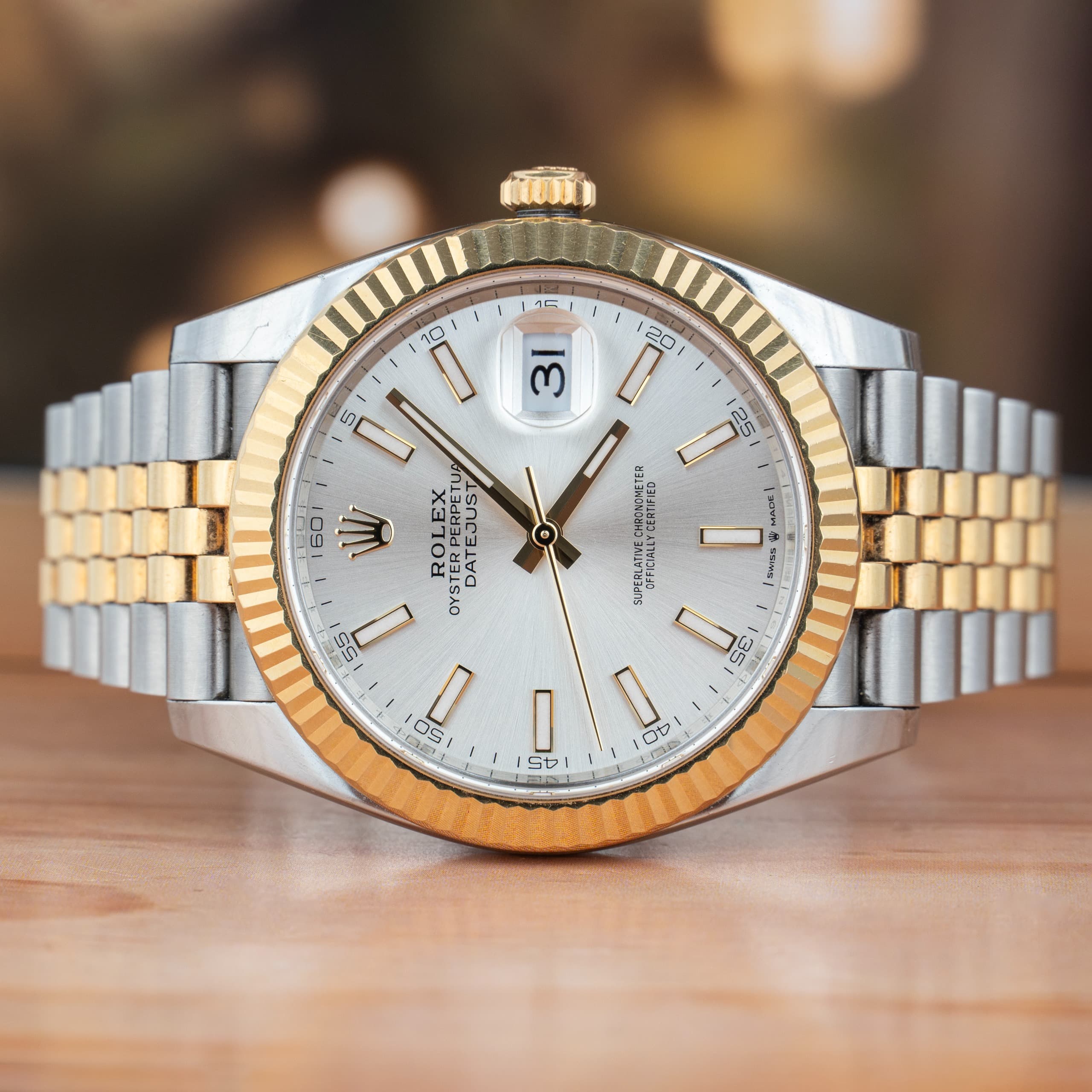 Rolex Datejust 41 MM Oystersteel and Yellow Gold Silver Dial Automatic