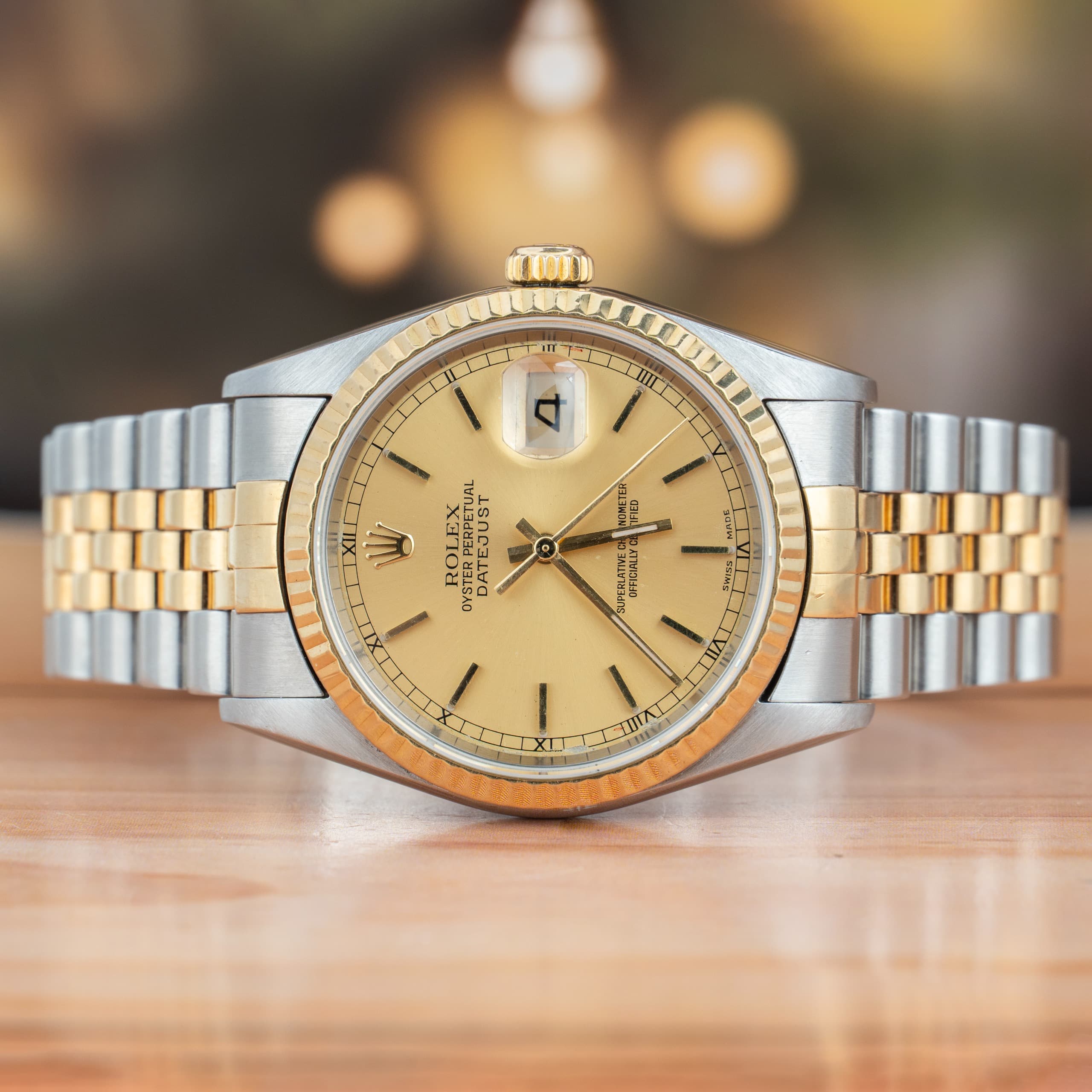 Rolex Datejust 36 MM Steel and Yellow Gold Champagne Dial Automatic