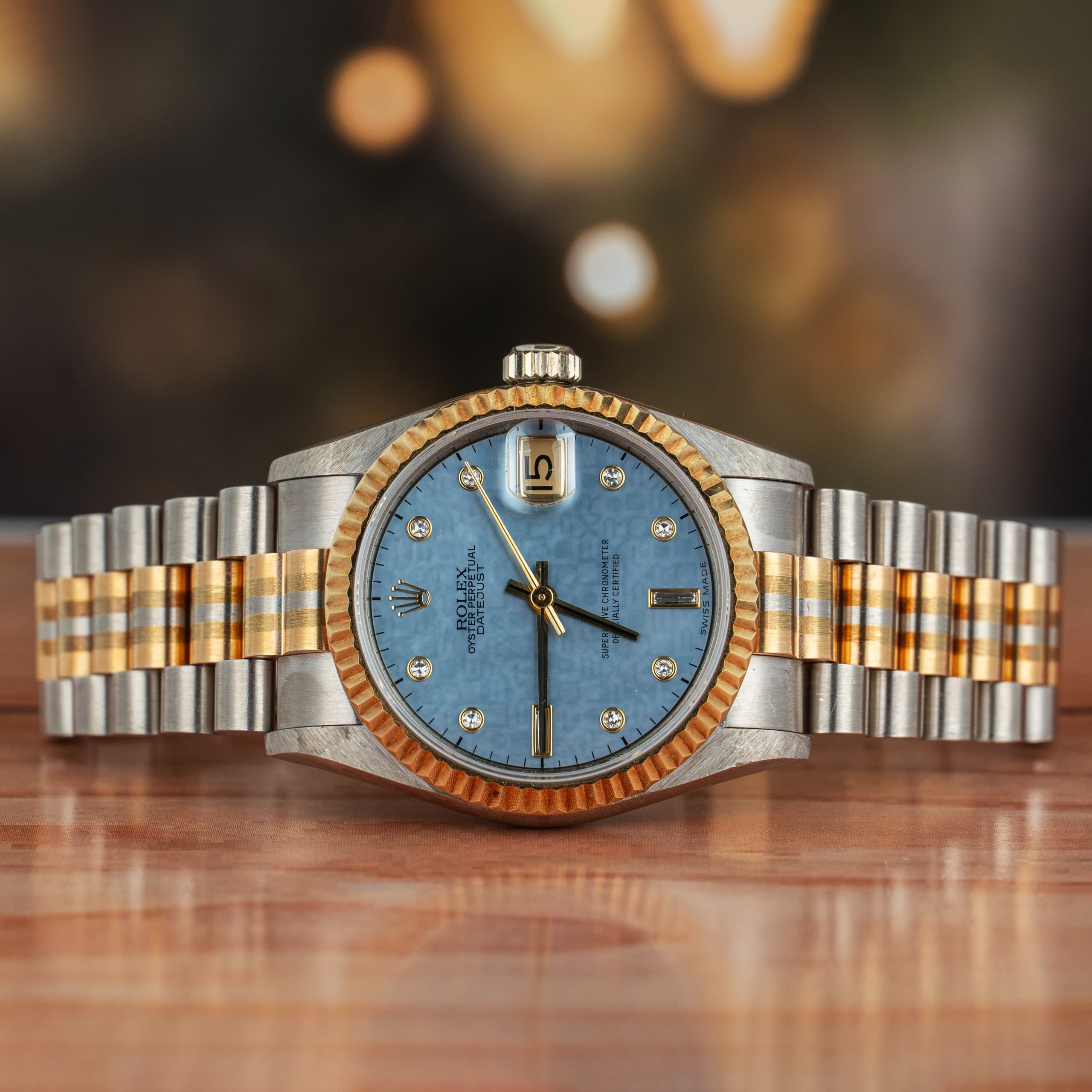 Rolex Lady President Tridor White Yellow Rose Gold MOP Diamond Watch