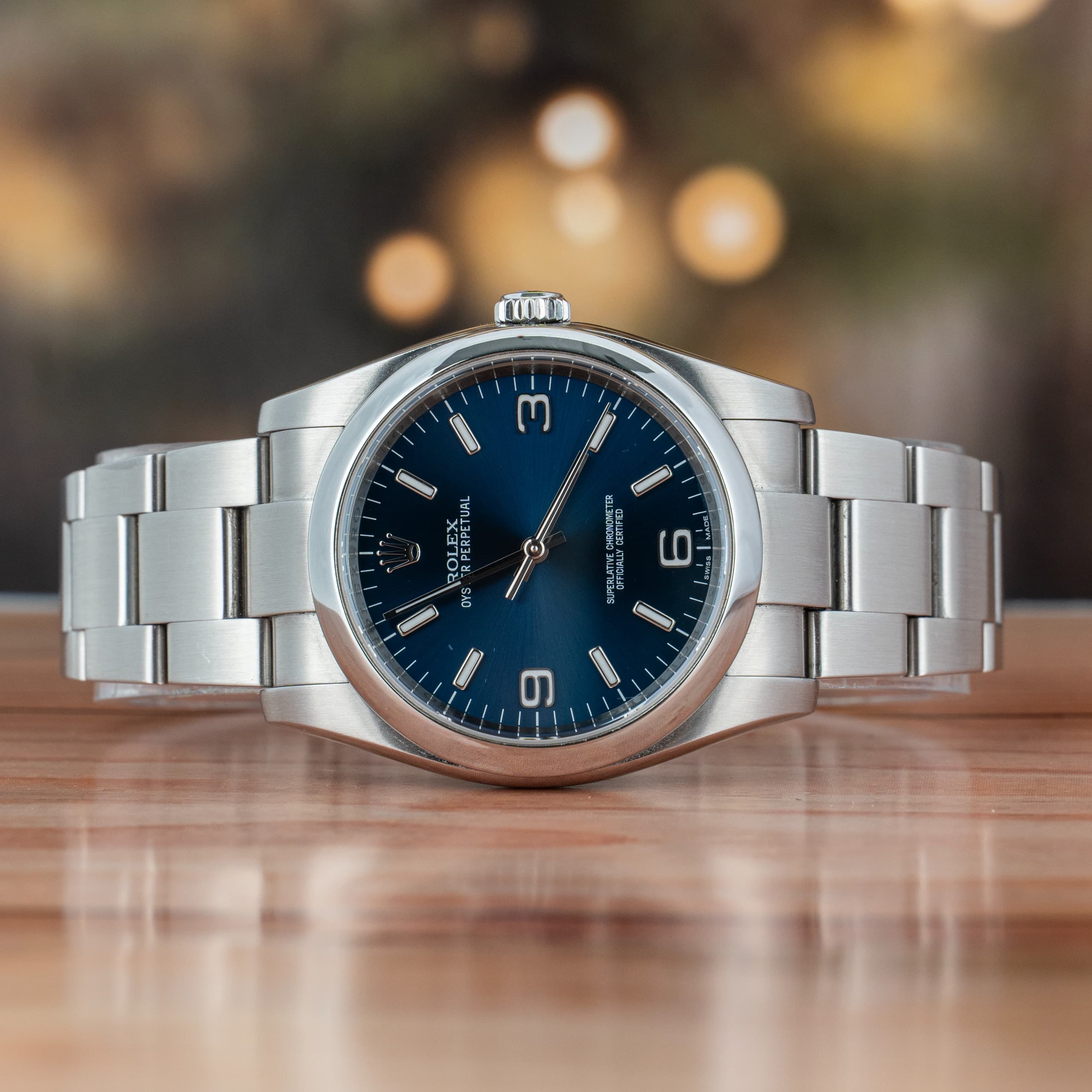 Rolex Oyster Perpetual 36 MM Blue Dial Steel Automatic Full Set