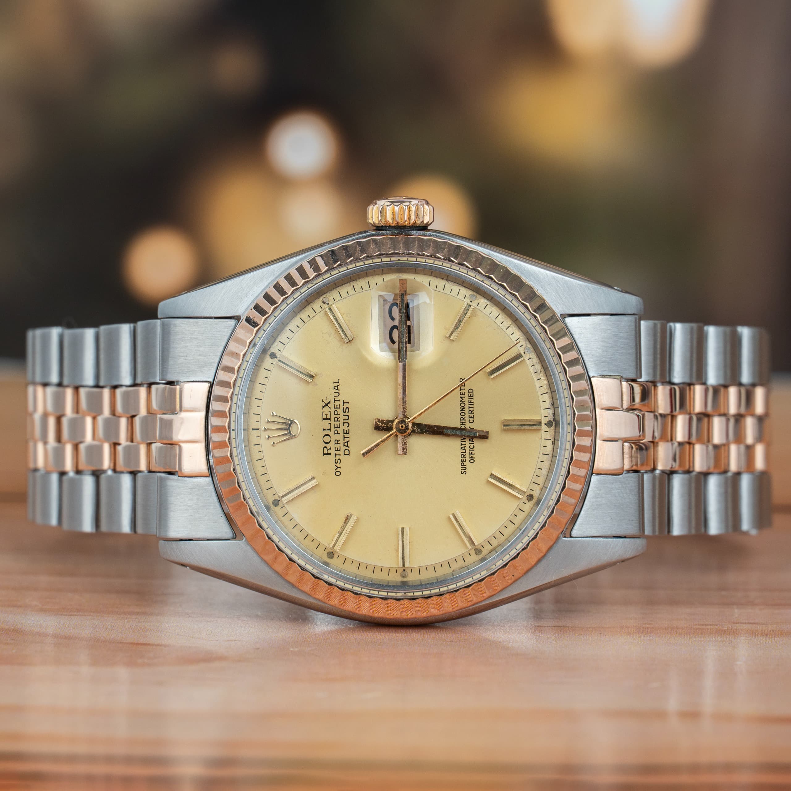 Rolex Datejust 36 MM Gold and Steel Champagne Dial Automatic Watch 1601