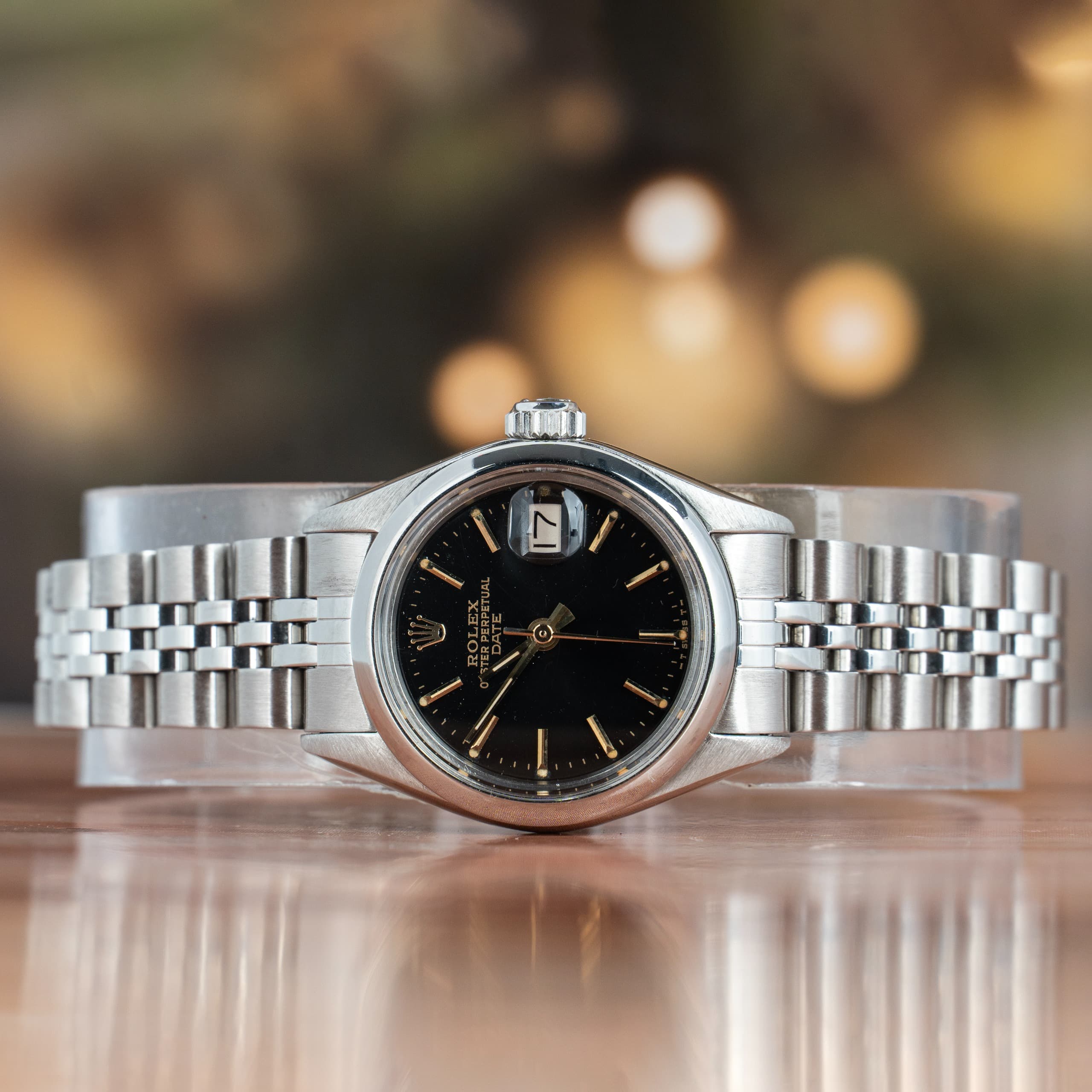 Rolex Oyster Perpetual Lady Date 26 MM Grey Dial Steel Automatic Watch 6916