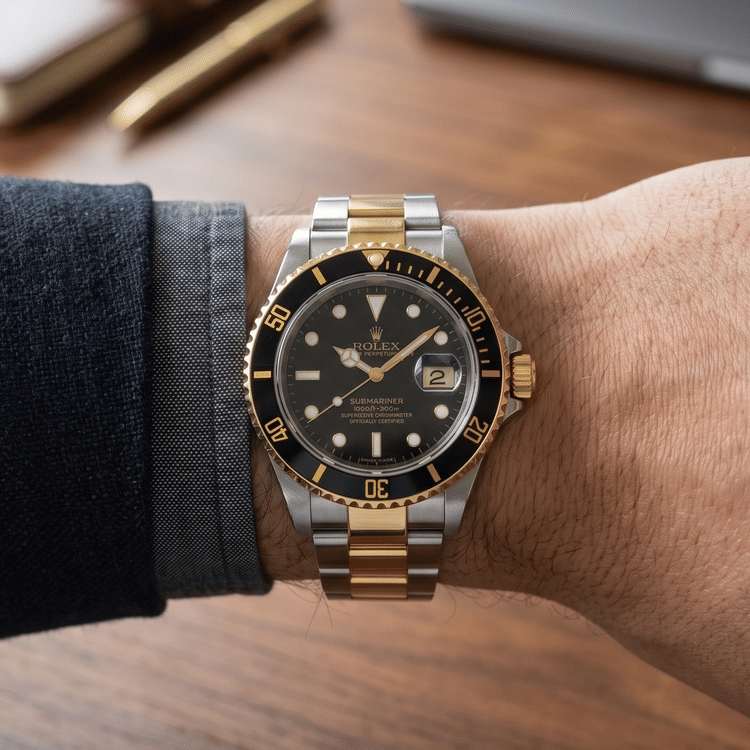 Rolex Submariner Date 40 MM Black Dial Steel and Yellow Gold Automatic Watch 16613LN-Hover-Image