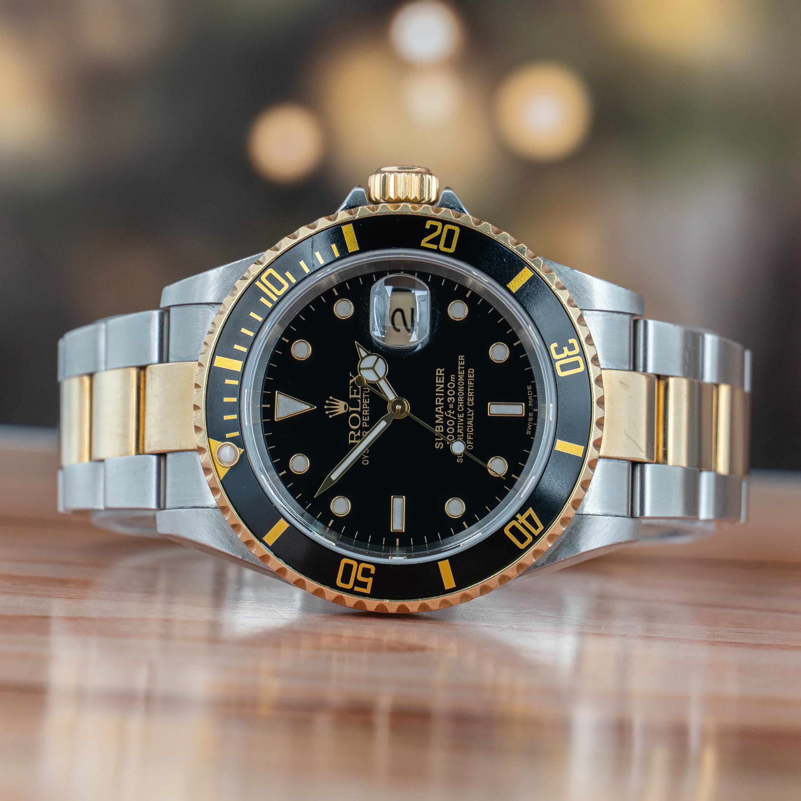 Rolex Submariner Date 40 MM Black Dial Steel and Yellow Gold Automatic Watch 16613LN