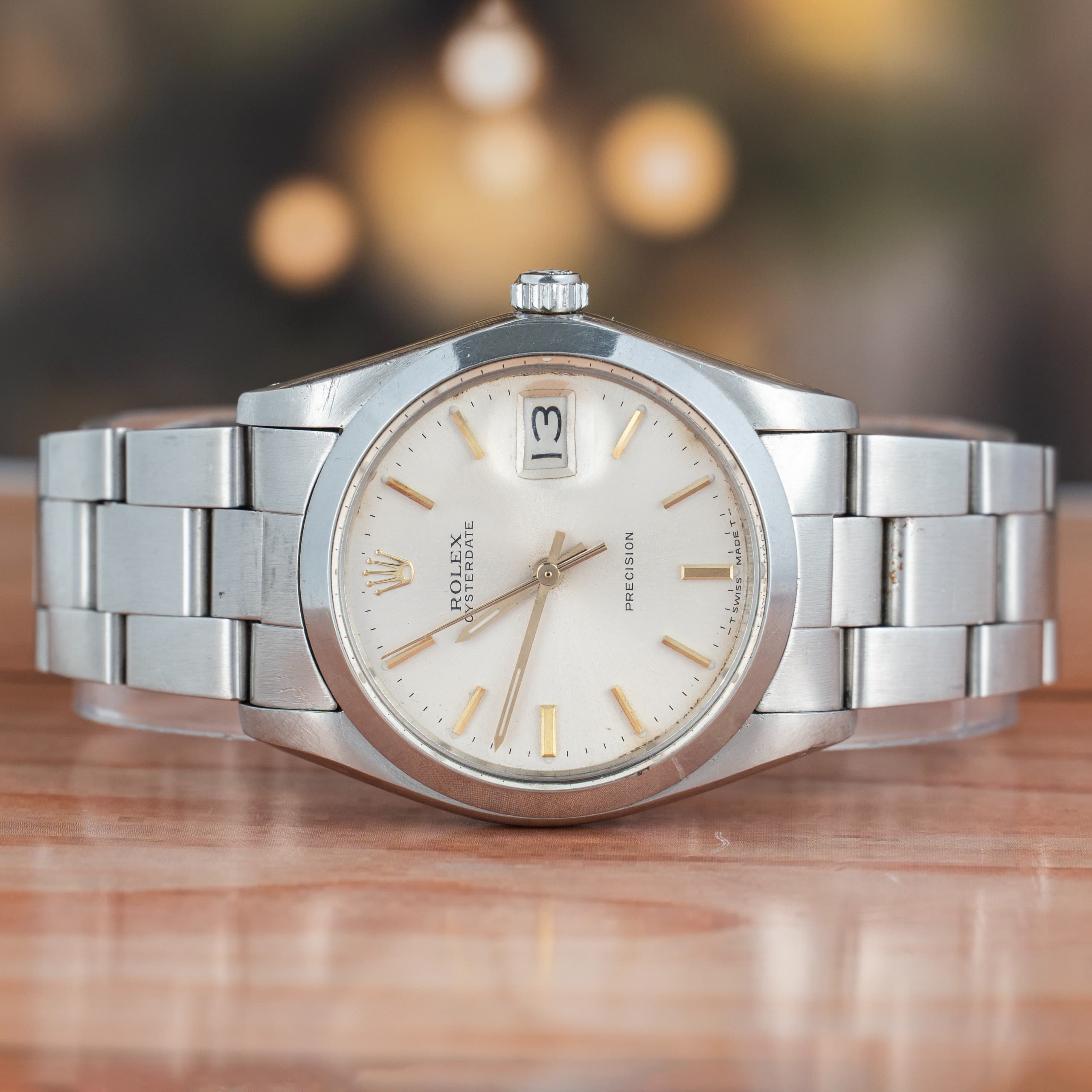 Rolex Oysterdate Precision 35 MM Silver Dial Steel Manual Winding Watch