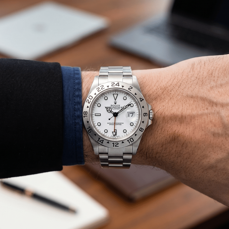 Rolex Explorer II 40 MM White Dial Steel Automatic Watch-Hover-Image