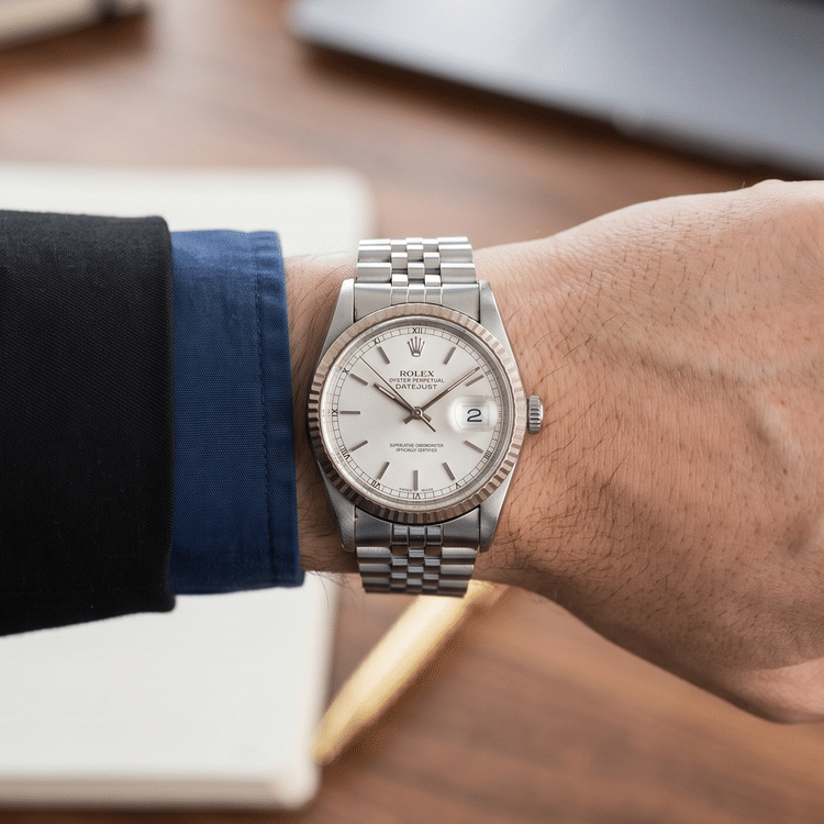 Rolex Datejust 36 MM Silver Dial Steel Automatic Watch-Hover-Image
