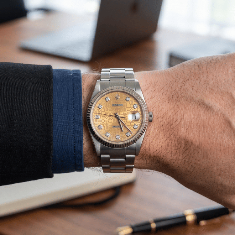 Rolex Datejust 36 MM Anniversary Diamond Dial Stainless Steel Automatic Watch Ref. No 16234-Hover-Image