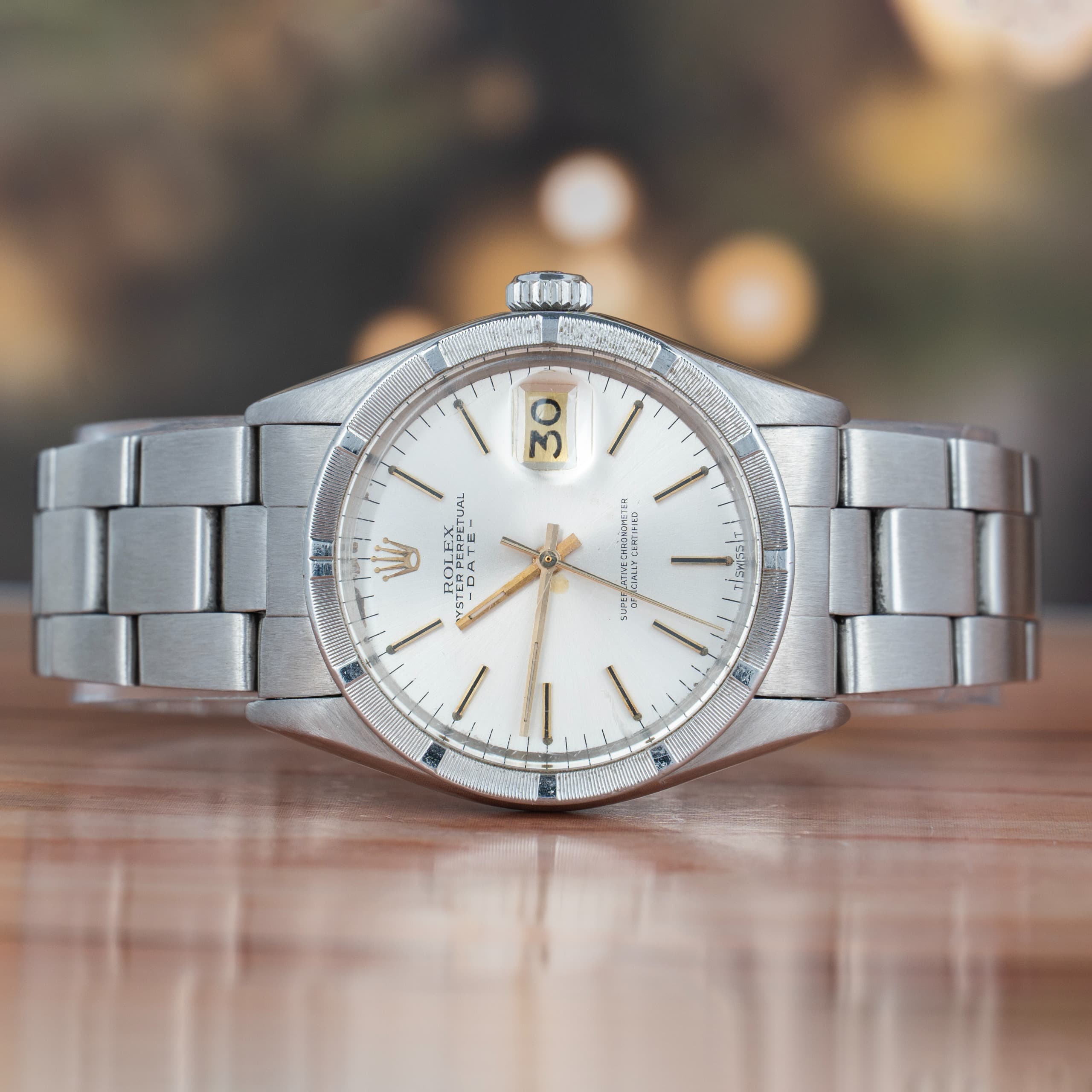 Rolex Oyster Perpetual Date 34 MM Silver Dial Steel Automatic Watch Ref. No 15010