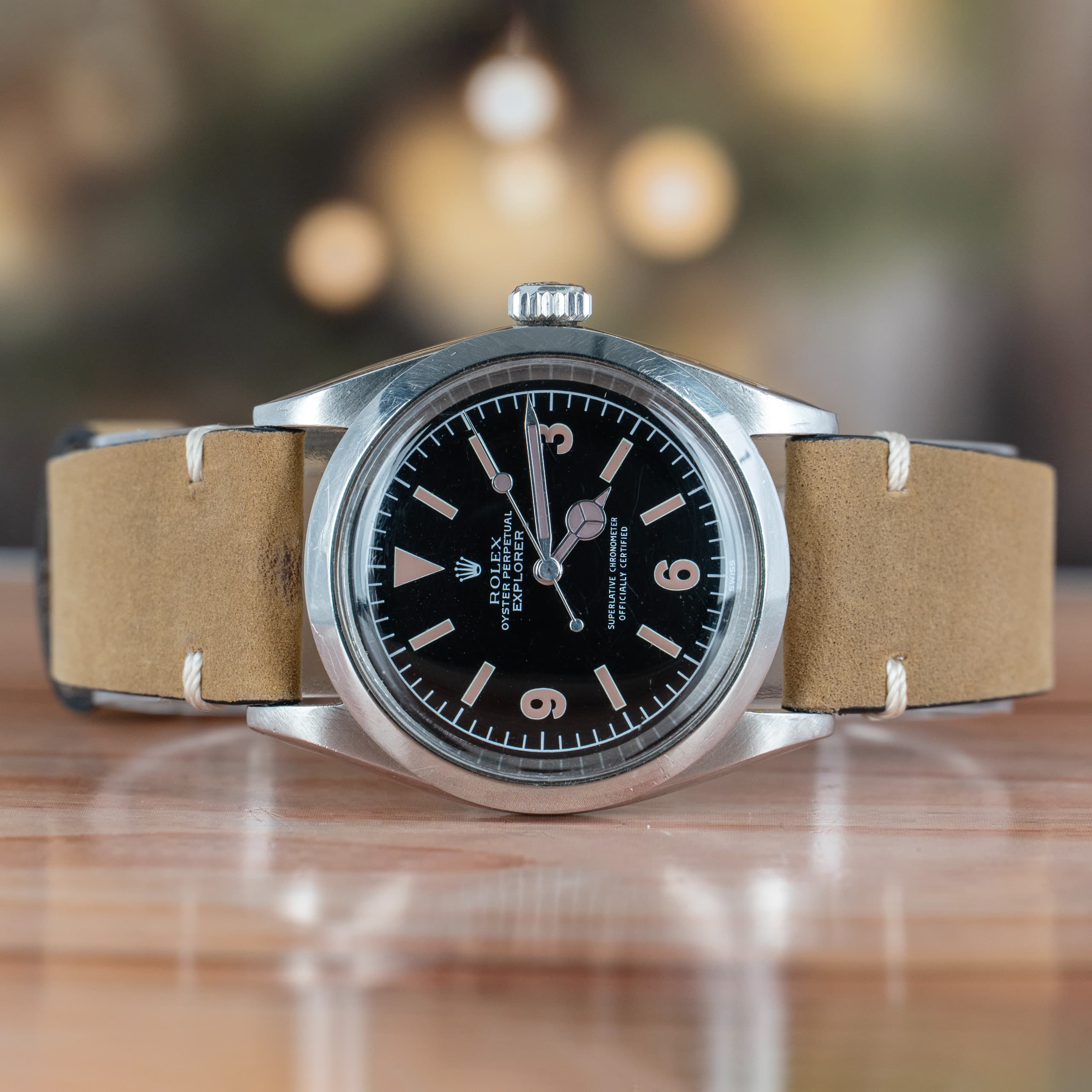 Rolex Explorer 36 MM Professionally Refinished Black Dial Steel Automatic Watch Ref. No 1016