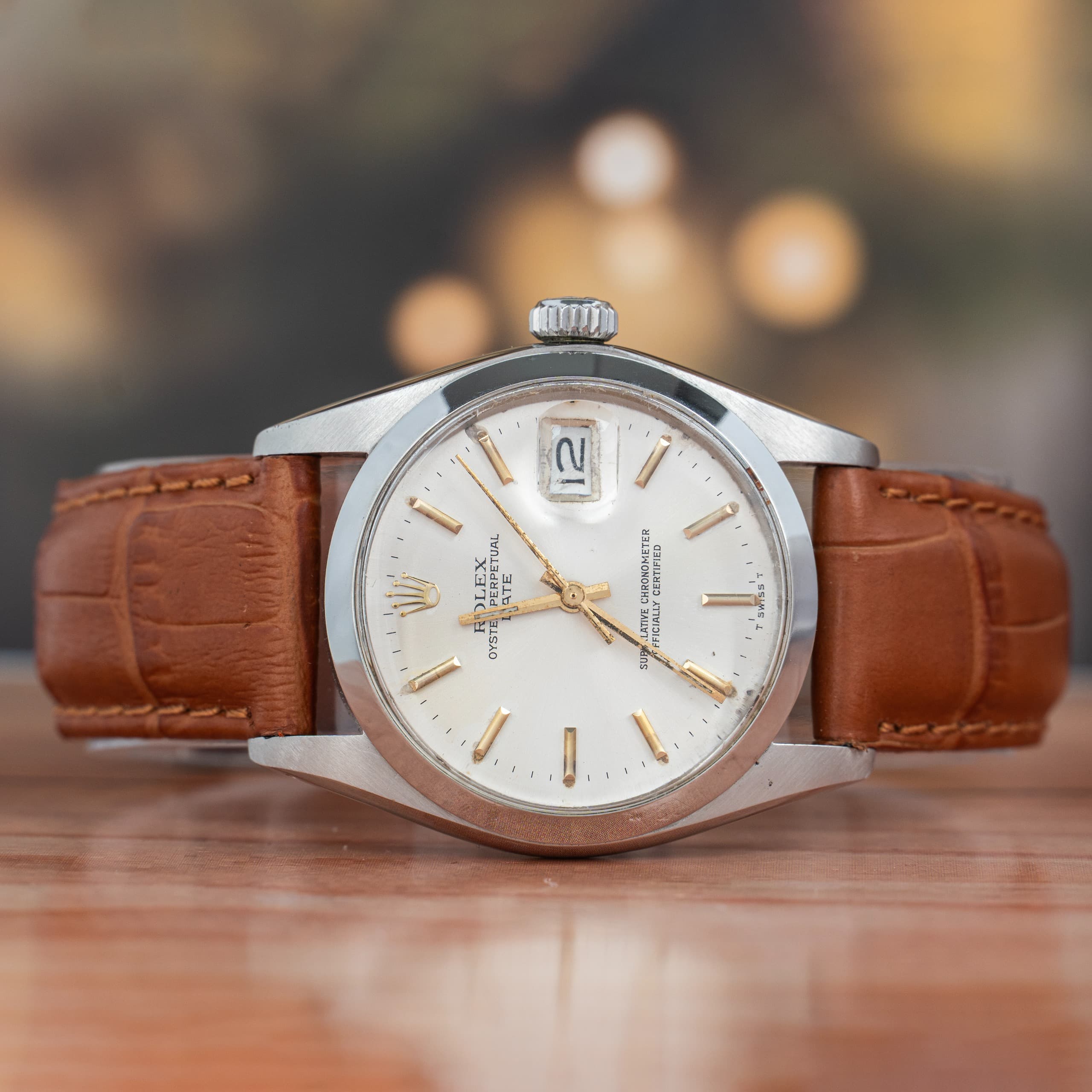 Rolex Oyster Perpetual Date 34 MM Silver Dial Stainless Steel Automatic Watch Ref. No 1500