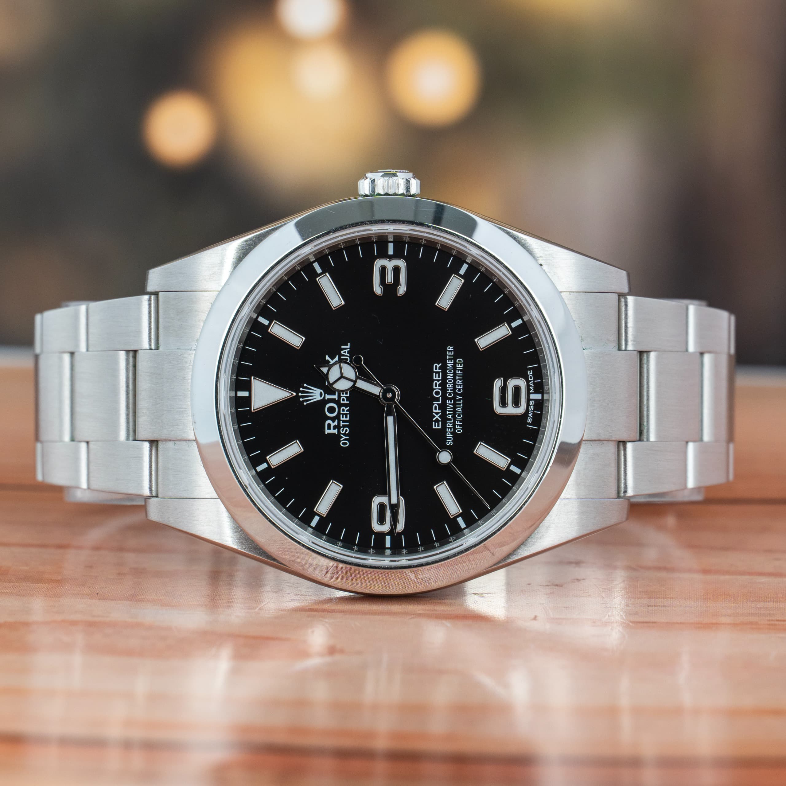 Rolex Explorer 39 MM Black Dial Stainless Steel Automatic Watch 214270