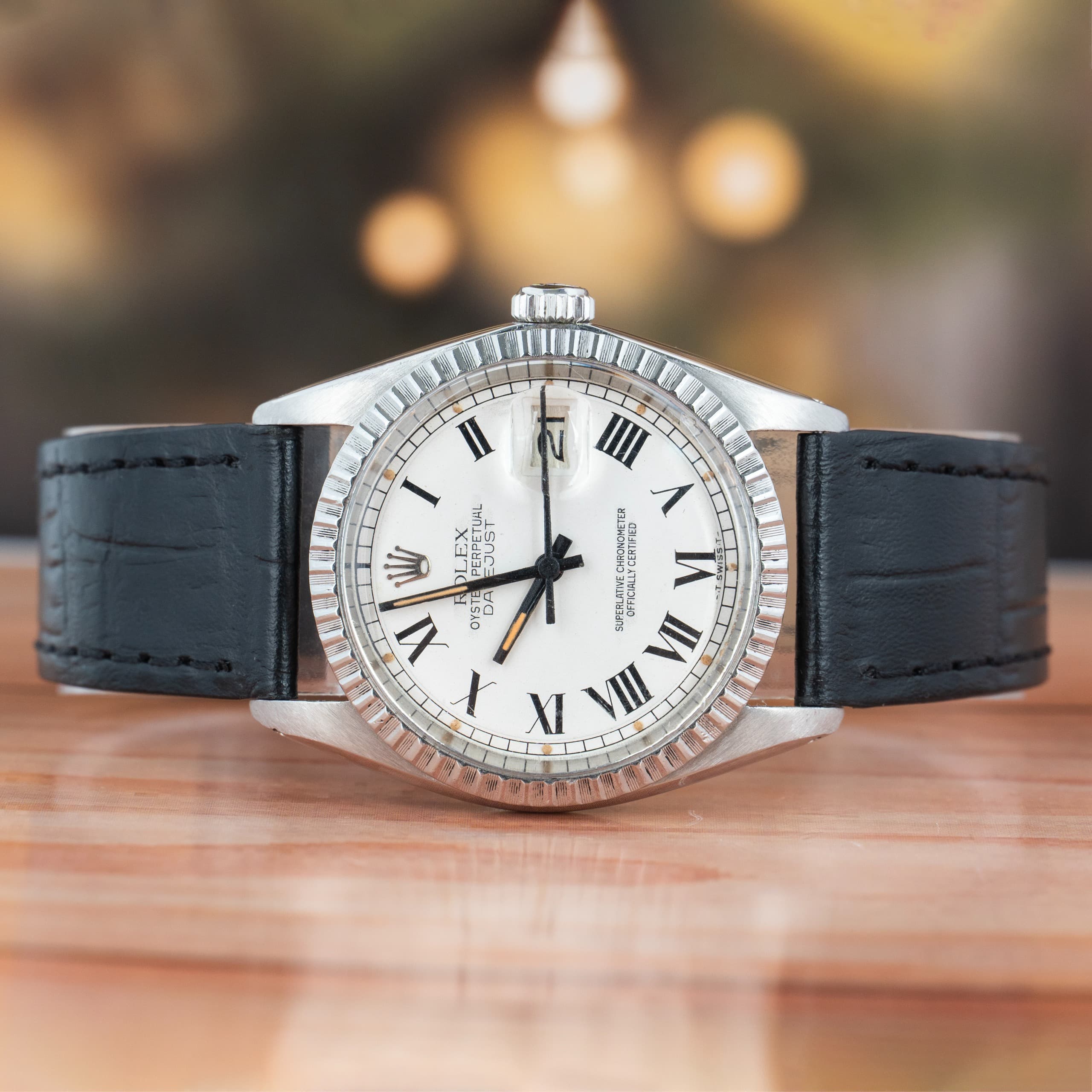 Rolex Datejust 36 MM White Roman Numeral Dial Steel Automatic Watch Ref No. 1603