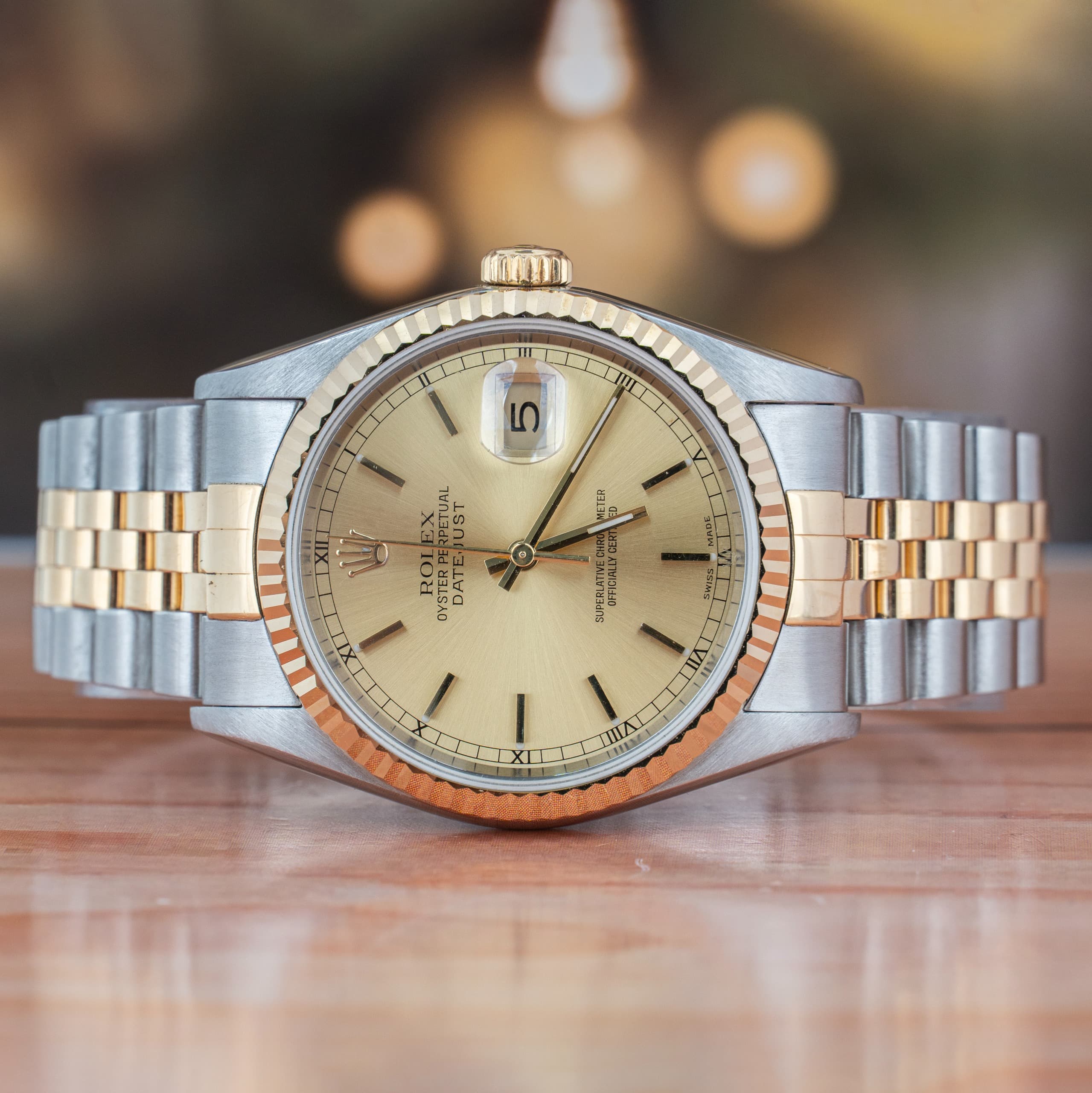 Rolex Datejust 36 MM Steel and 18K Yellow Gold Automatic Watch Ref. No 16233