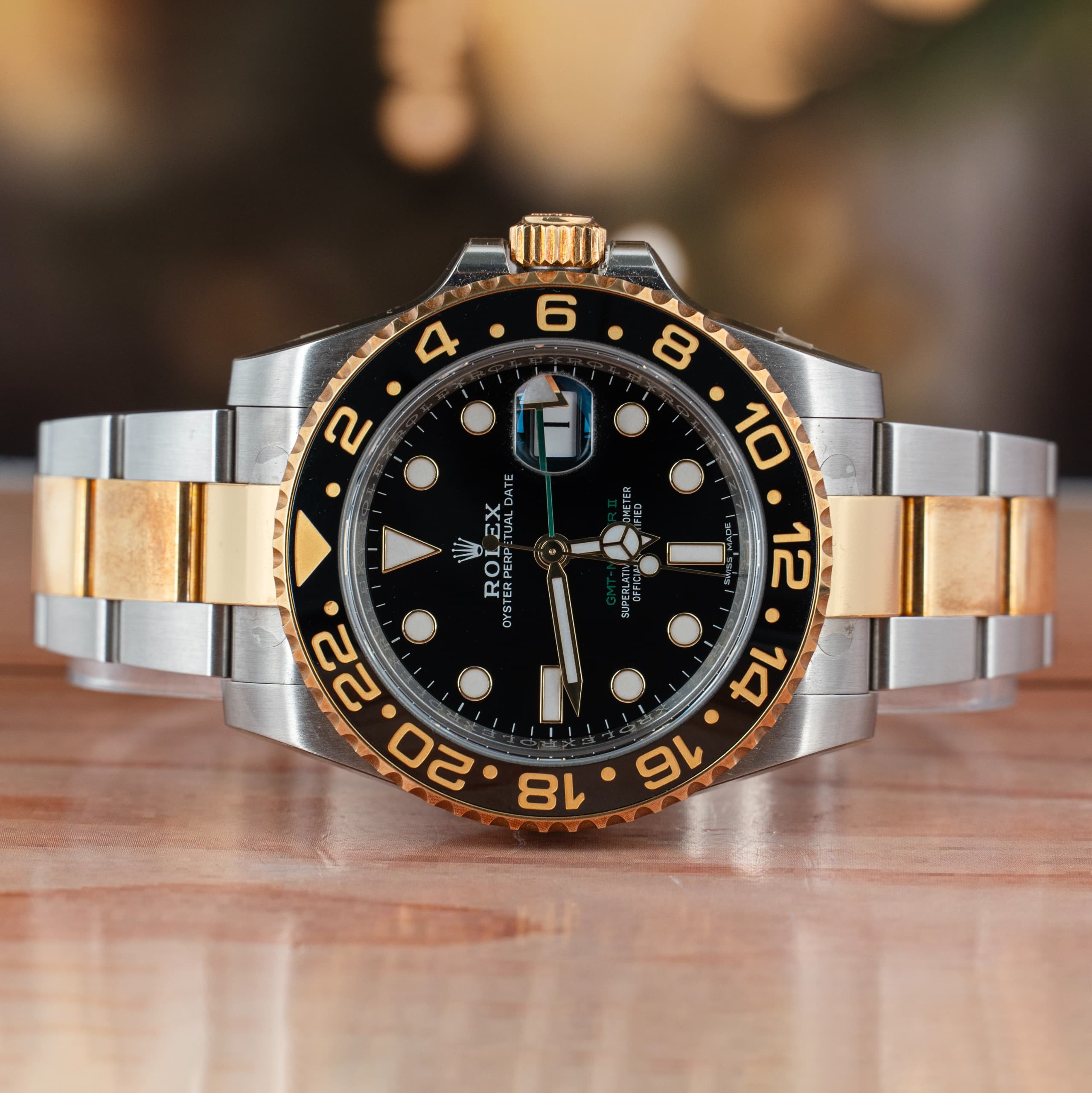 Rolex GMT-Master II 40 MM Black Dial Steel and Yellow Gold Automatic Watch Ref. No 116713LN