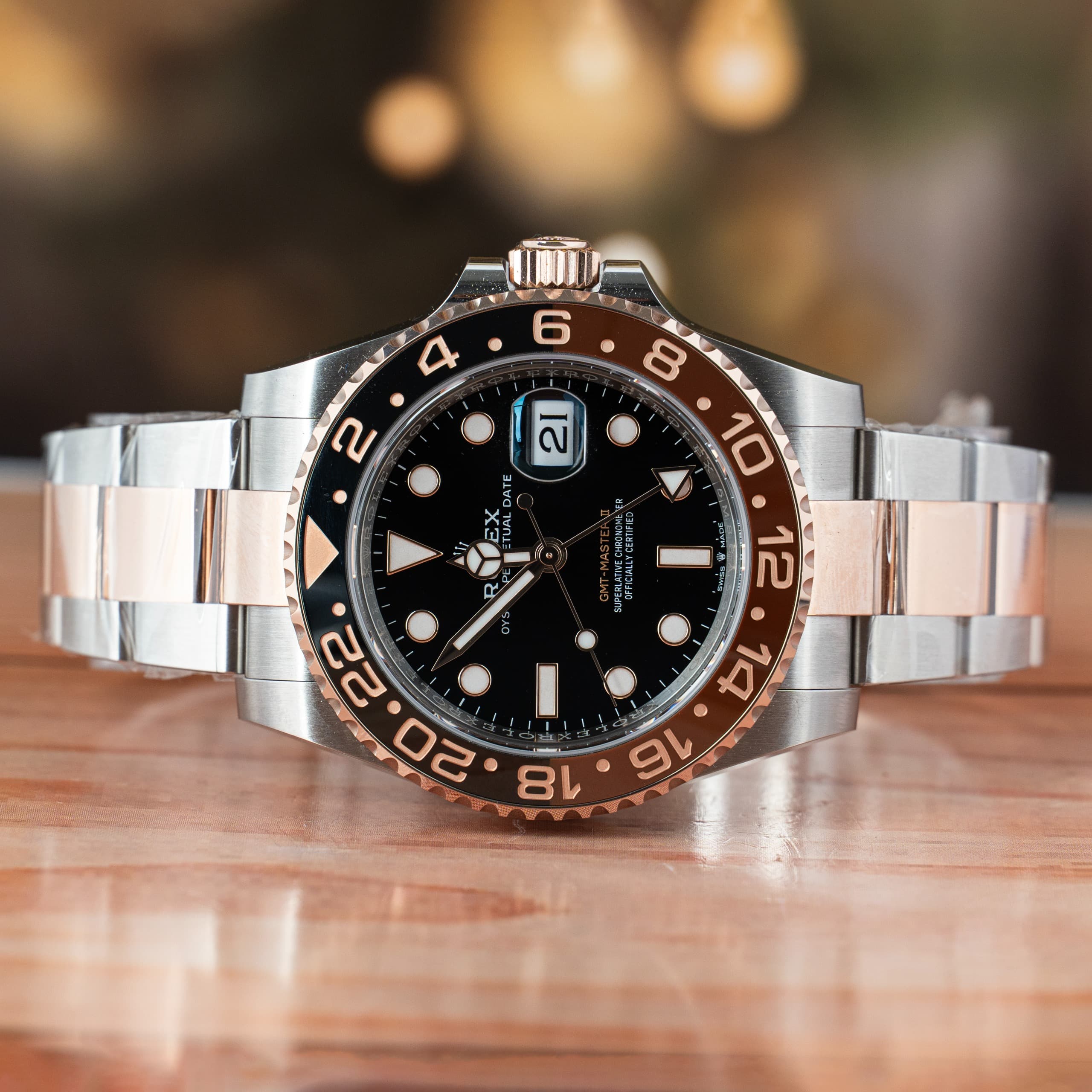 Rolex GMT-Master II 40 MM Rootbeer Black Dial Steel and Yellow Gold Automatic Watch Ref. No 126711CHNR