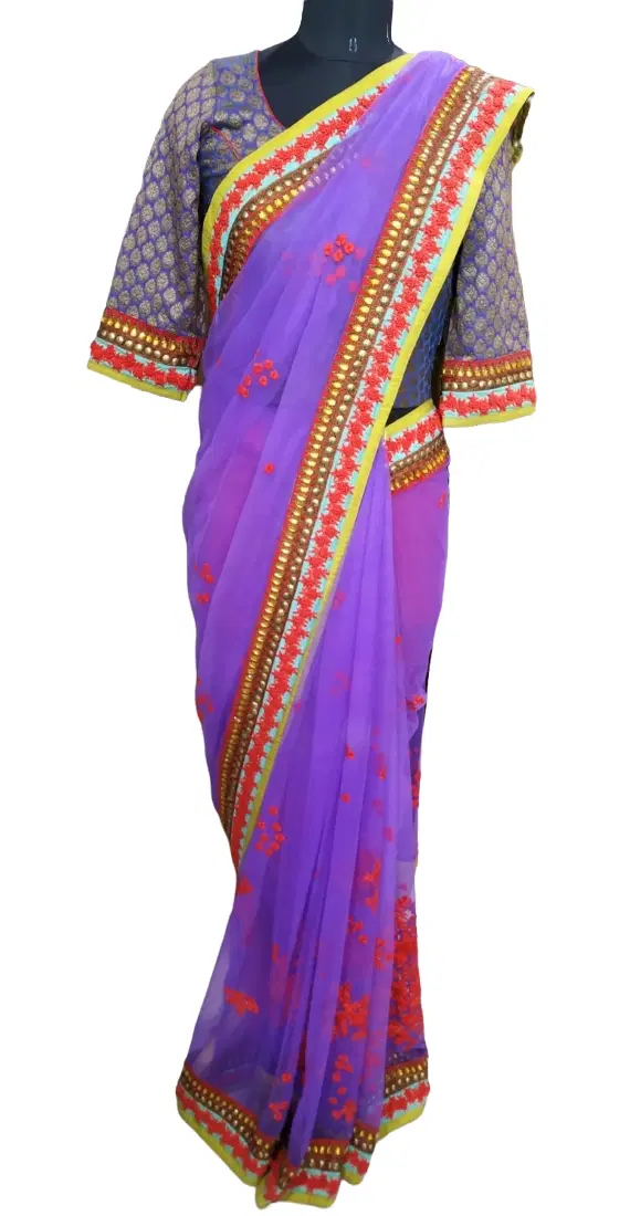 Sabyasachi Purple Saree With Blouse
