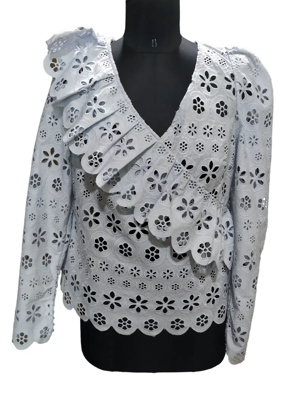Self Portrait Floral Broderie Frill Top