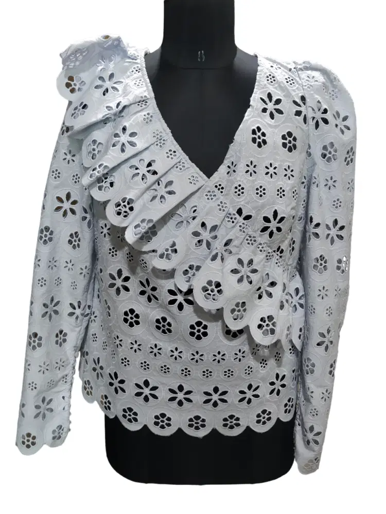 Self Portrait Floral Broderie Frill Top-Hover-Image