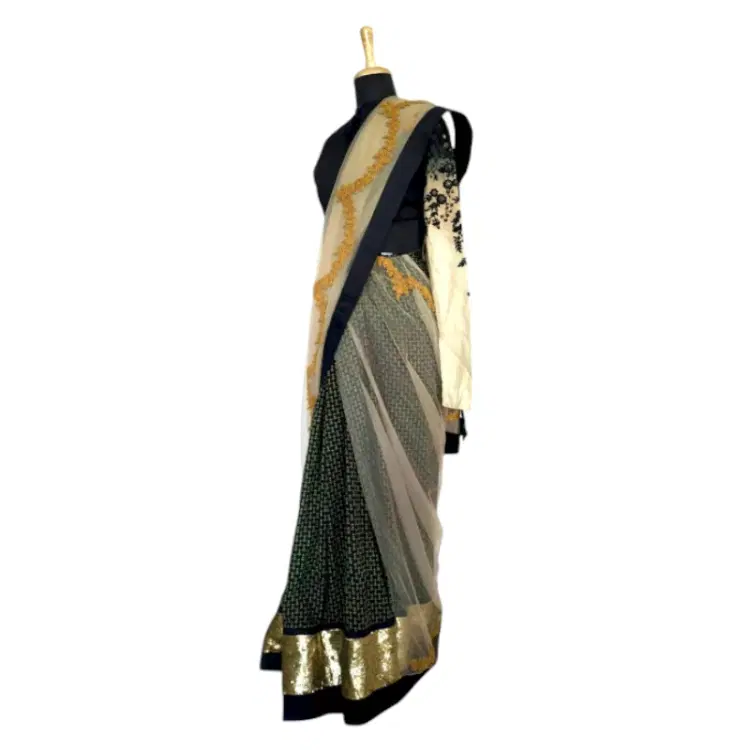 Sabyasachi Black Cocktail saree-Hover-Image