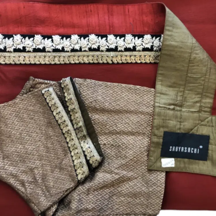 Sabyasachi Saree with French Knot Border-Hover-Image