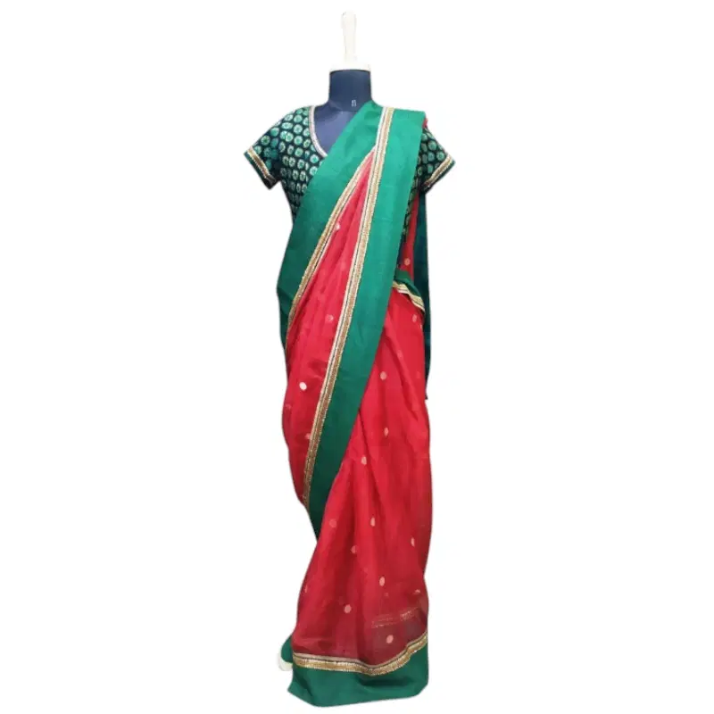 Sabyasachi Red Green Saree