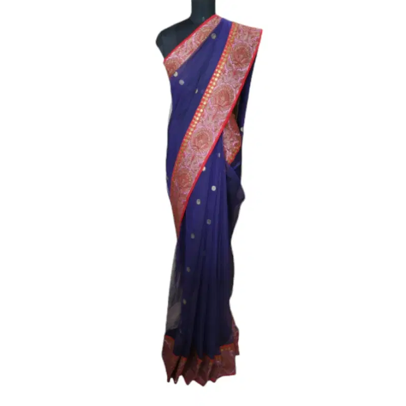 Sabyasachi Navy Blue Saree without Blouse