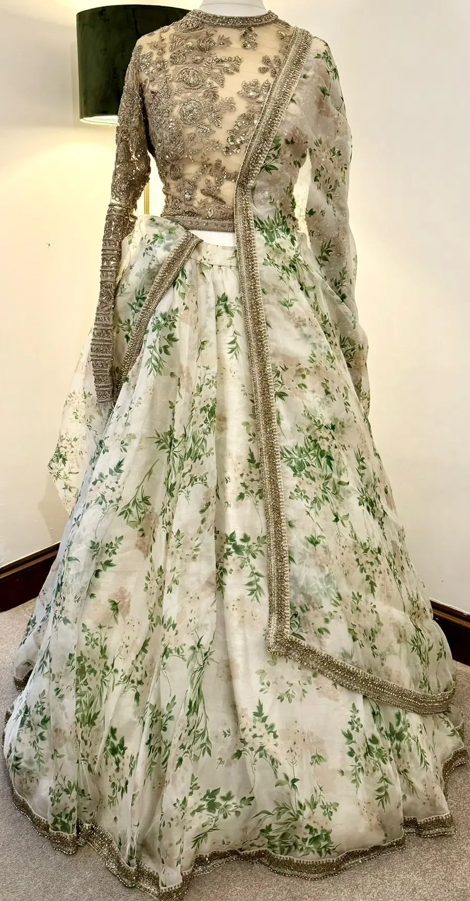 Sabyasachi Floral Pastel And Green Lehenga | Luxepolis India