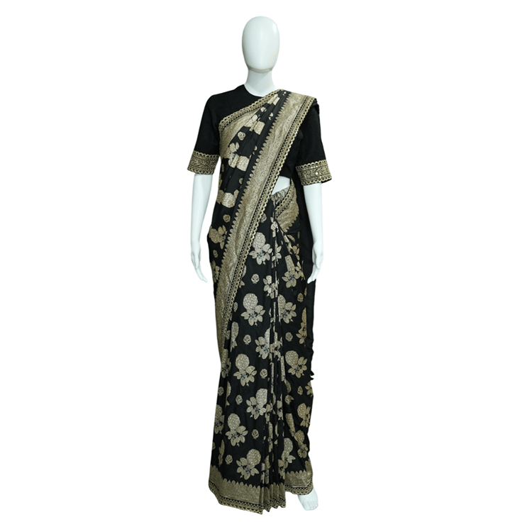 Sabyasachi Black Benarasi Saree-Hover-Image