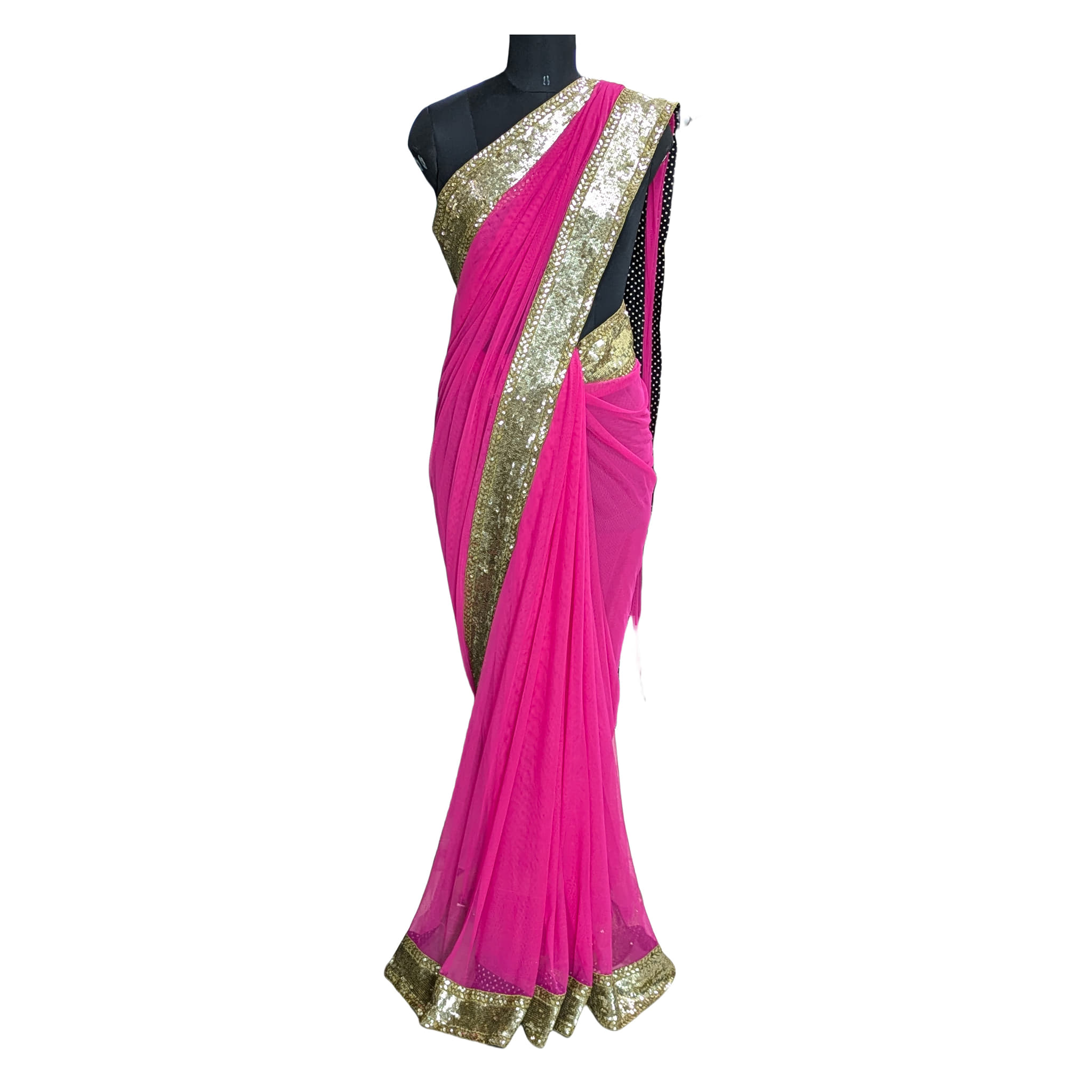 Sabyasachi Pink And Black Saree
