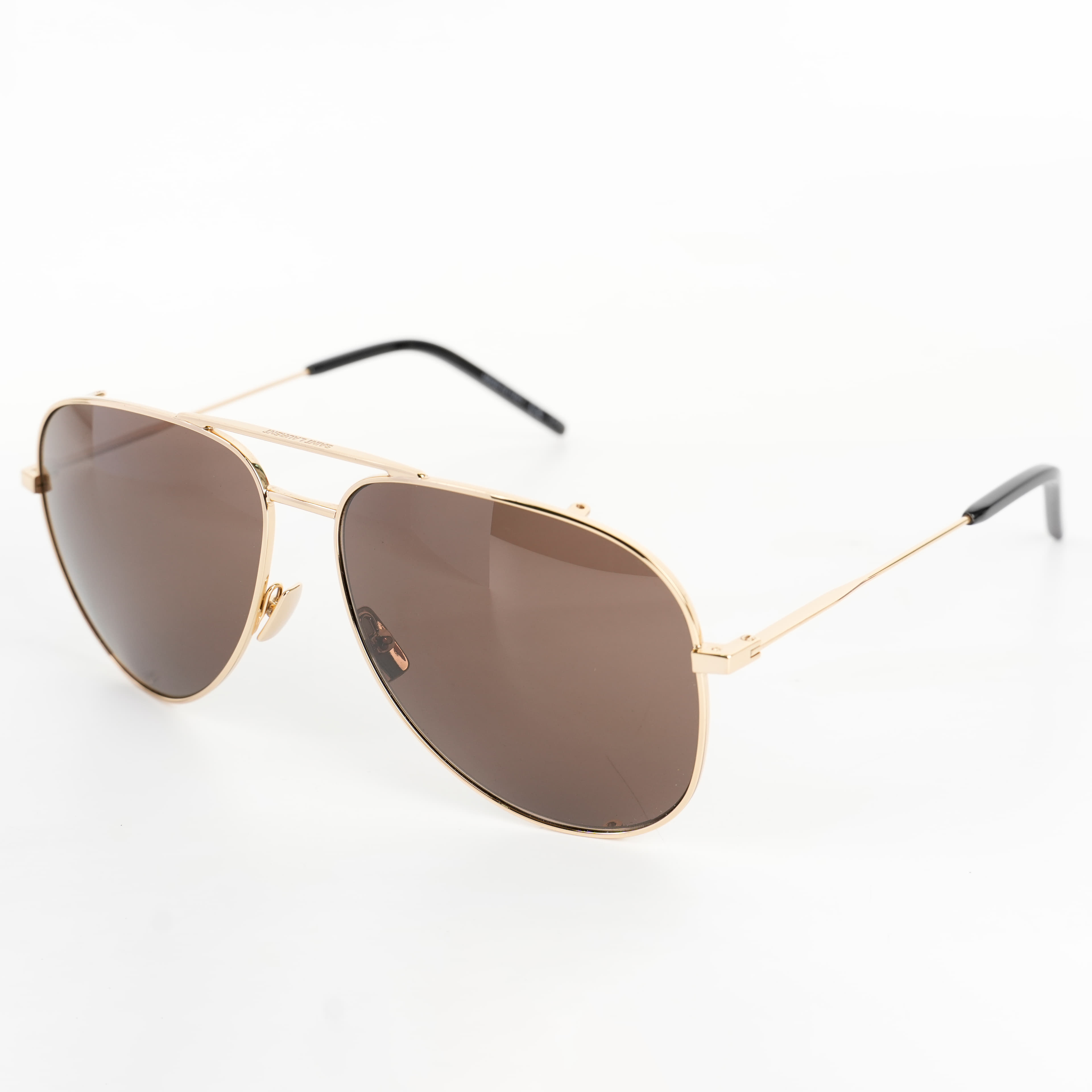 Saint Laurent Aviator Brown Frame Sunglasses