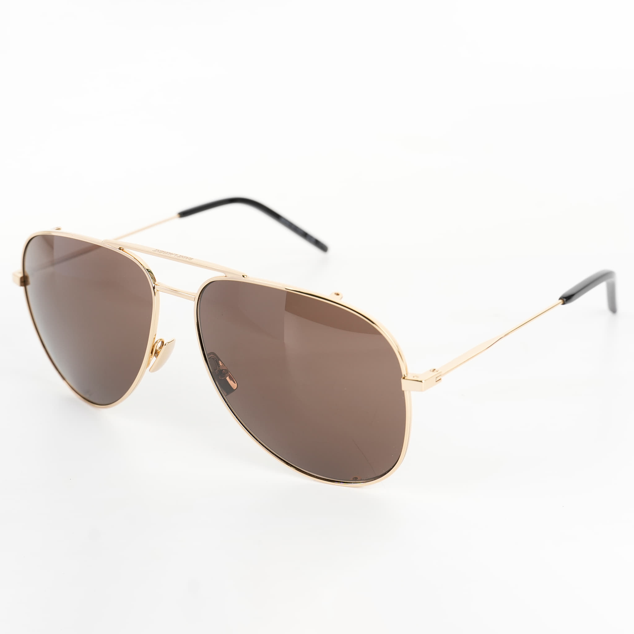 Saint Laurent Aviator Brown Frame Sunglasses
