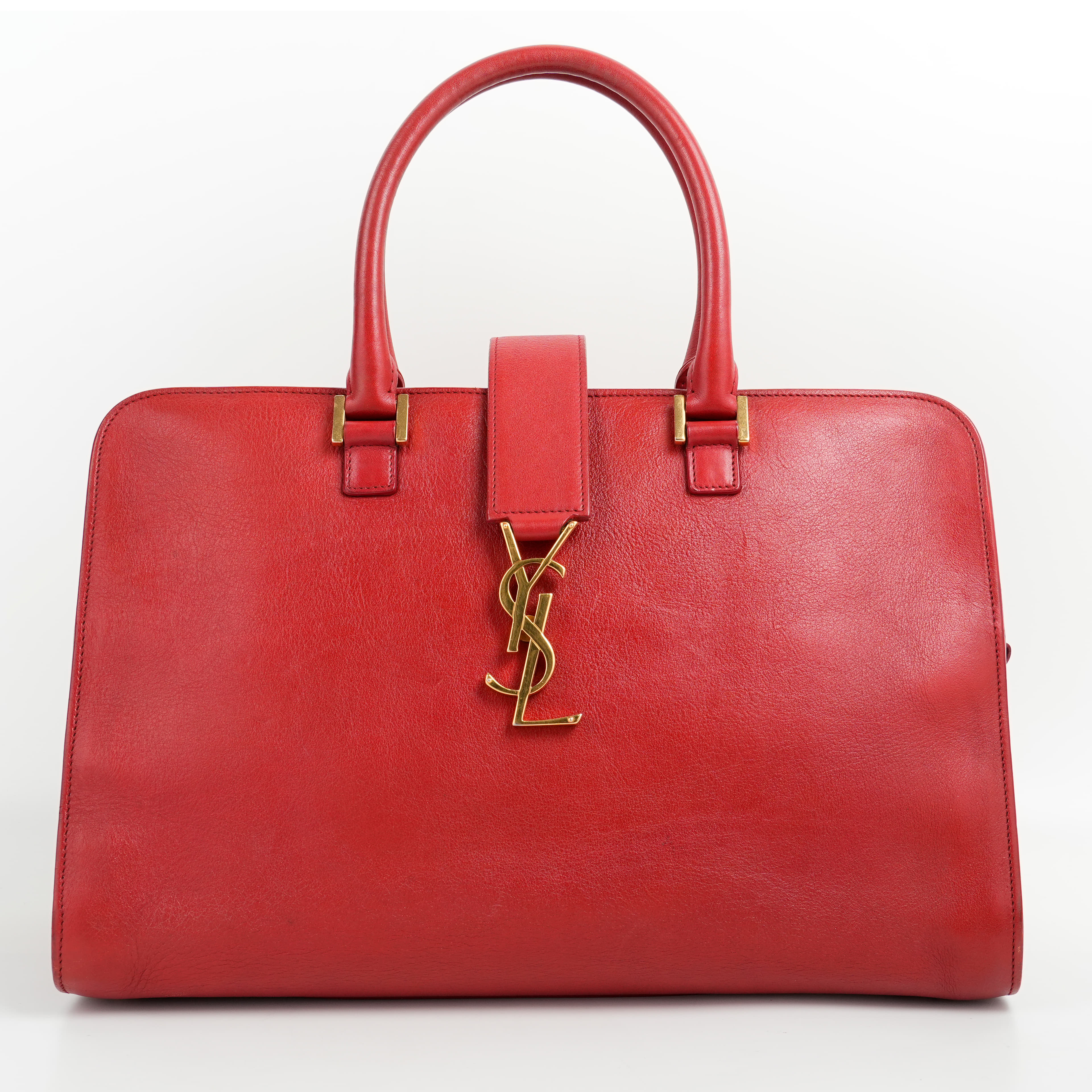 Saint Laurent Monogram Downtown Cabas Red Bag