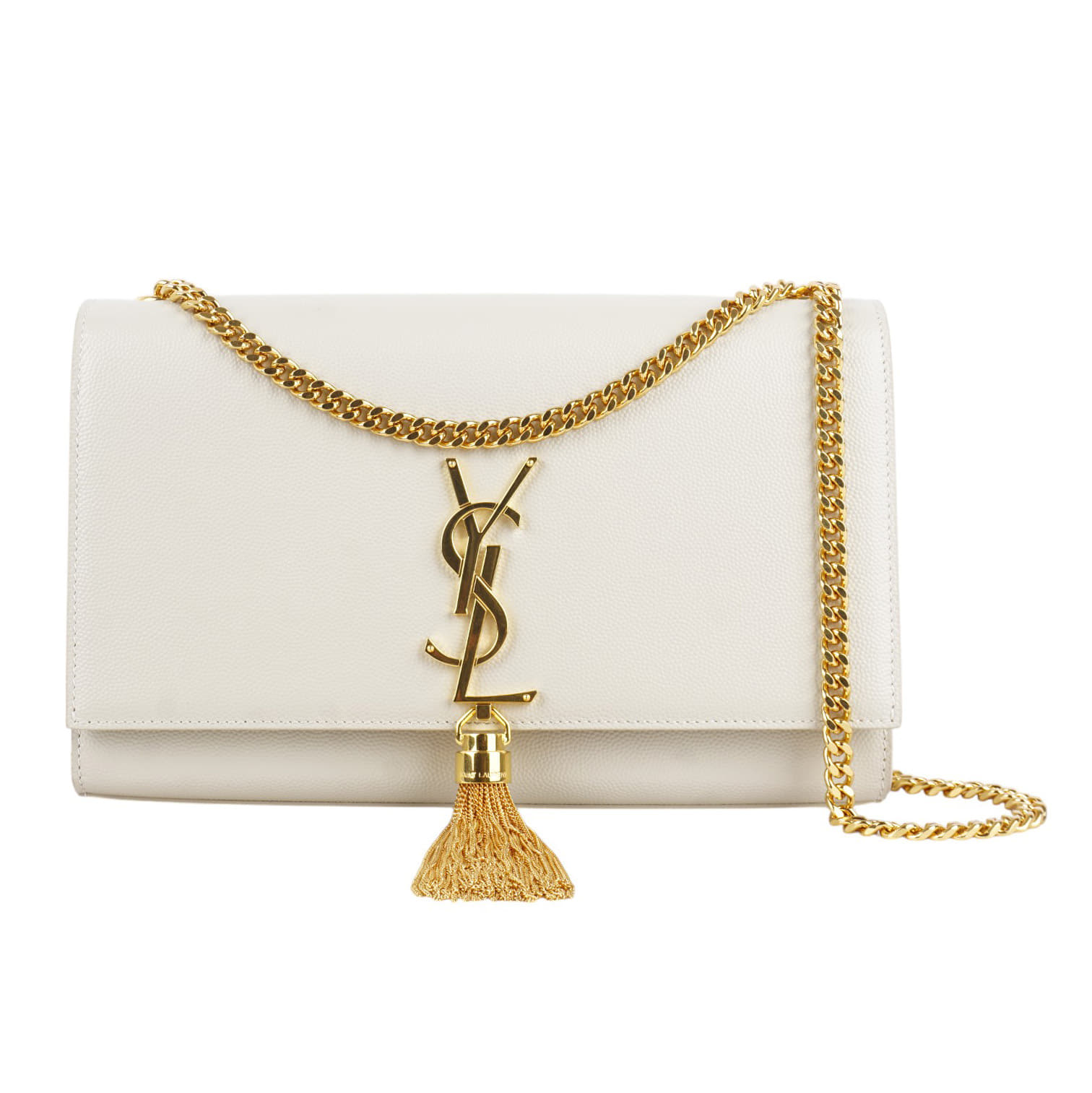 Saint Laurent Grain De Poudre Classic Monogram Kate Tassel Chain Wallet