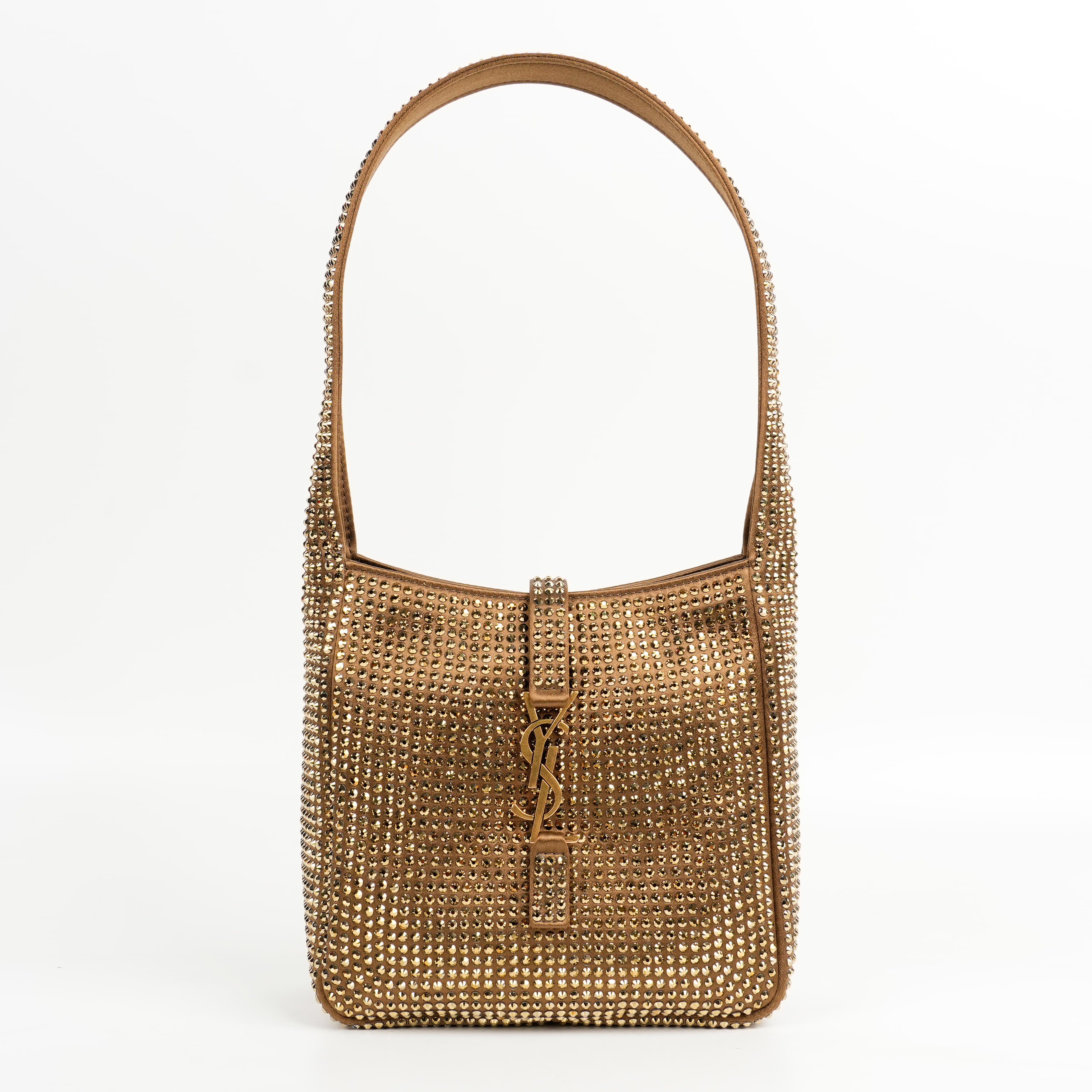 Saint Laurent Le 5 A 7 Mini Embellished Shoulder Bag Brown