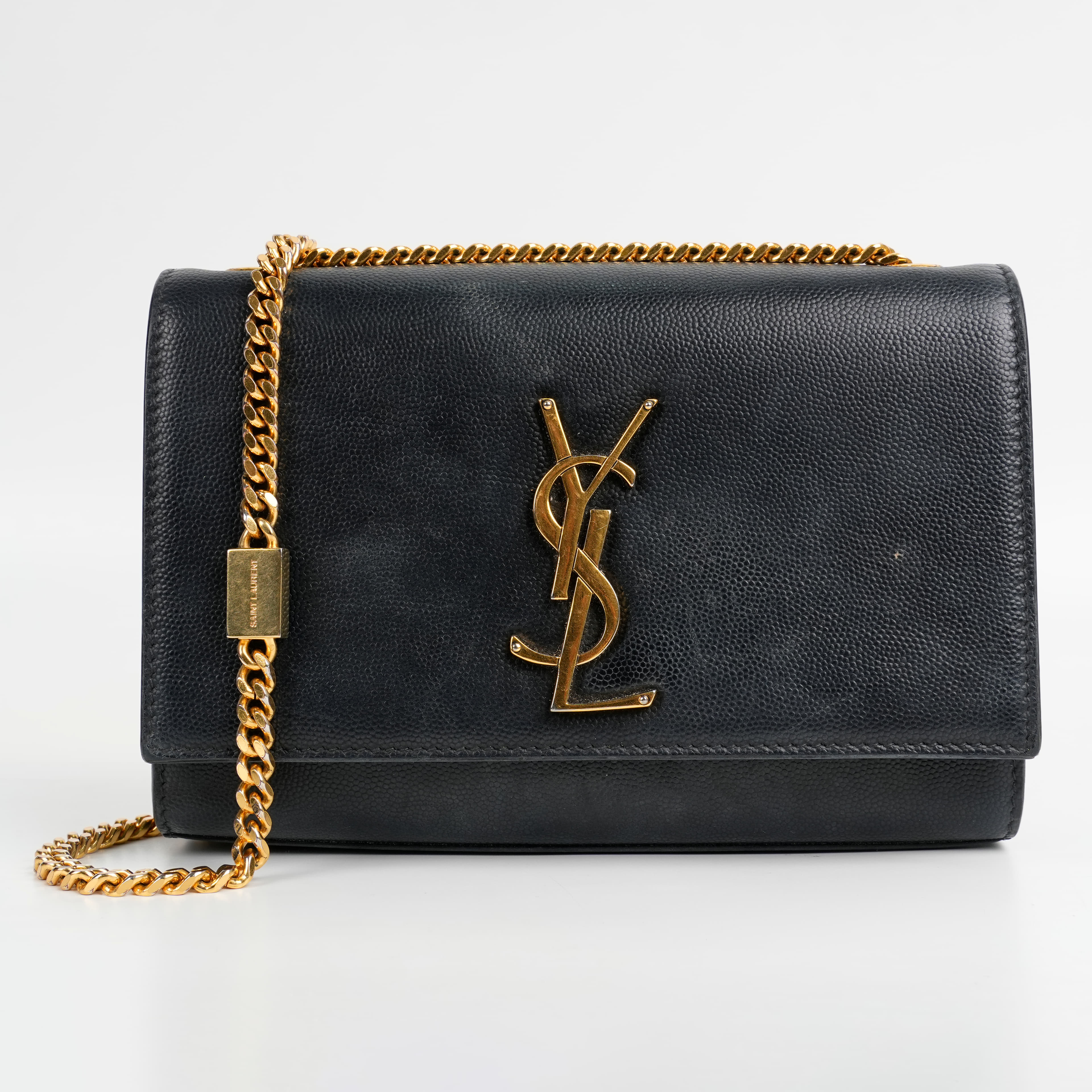 Saint Laurent Grain De Poudre Small Classic Monogram Shoulder Bag