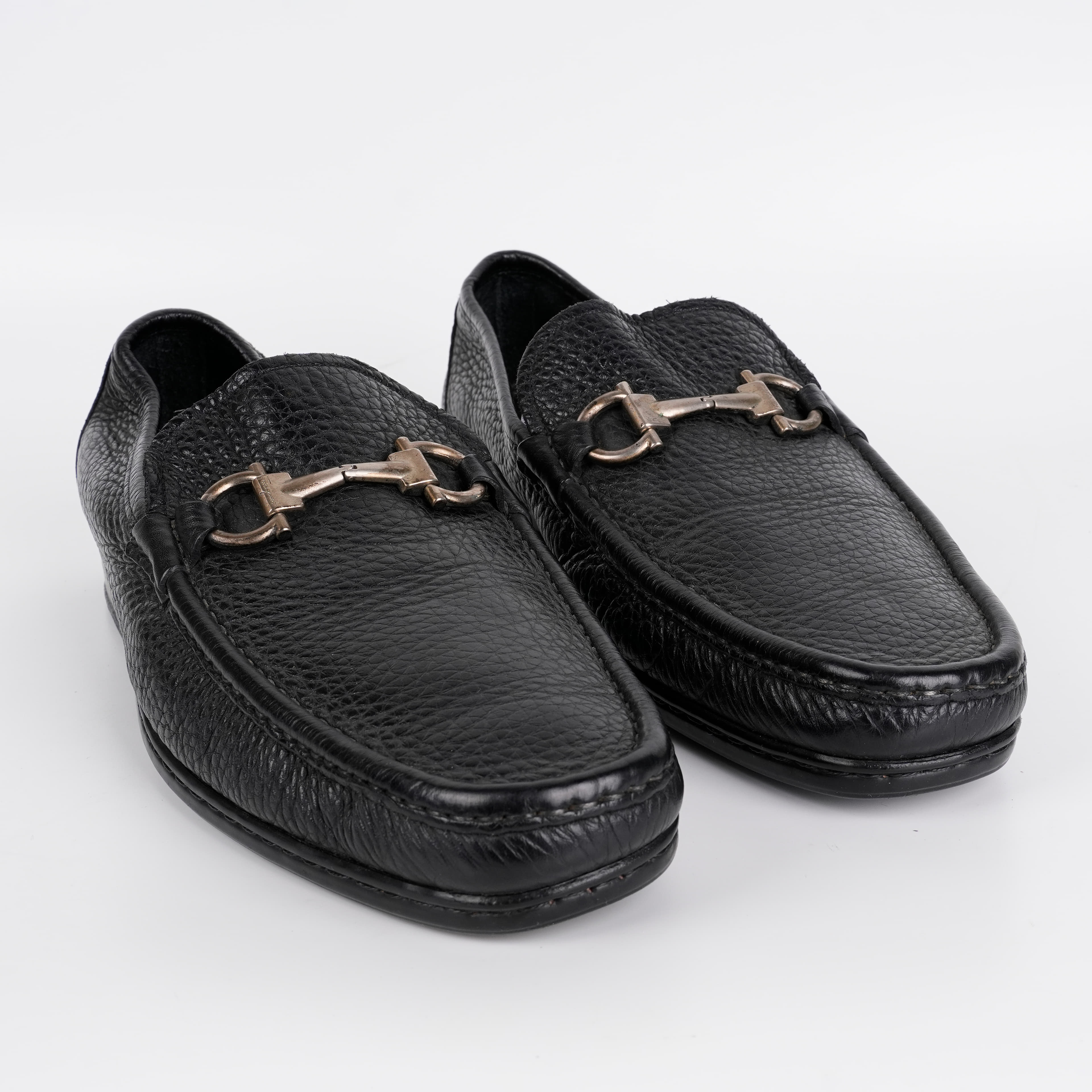 Salvatore Ferragamo Horsebit Black Leather Loafers