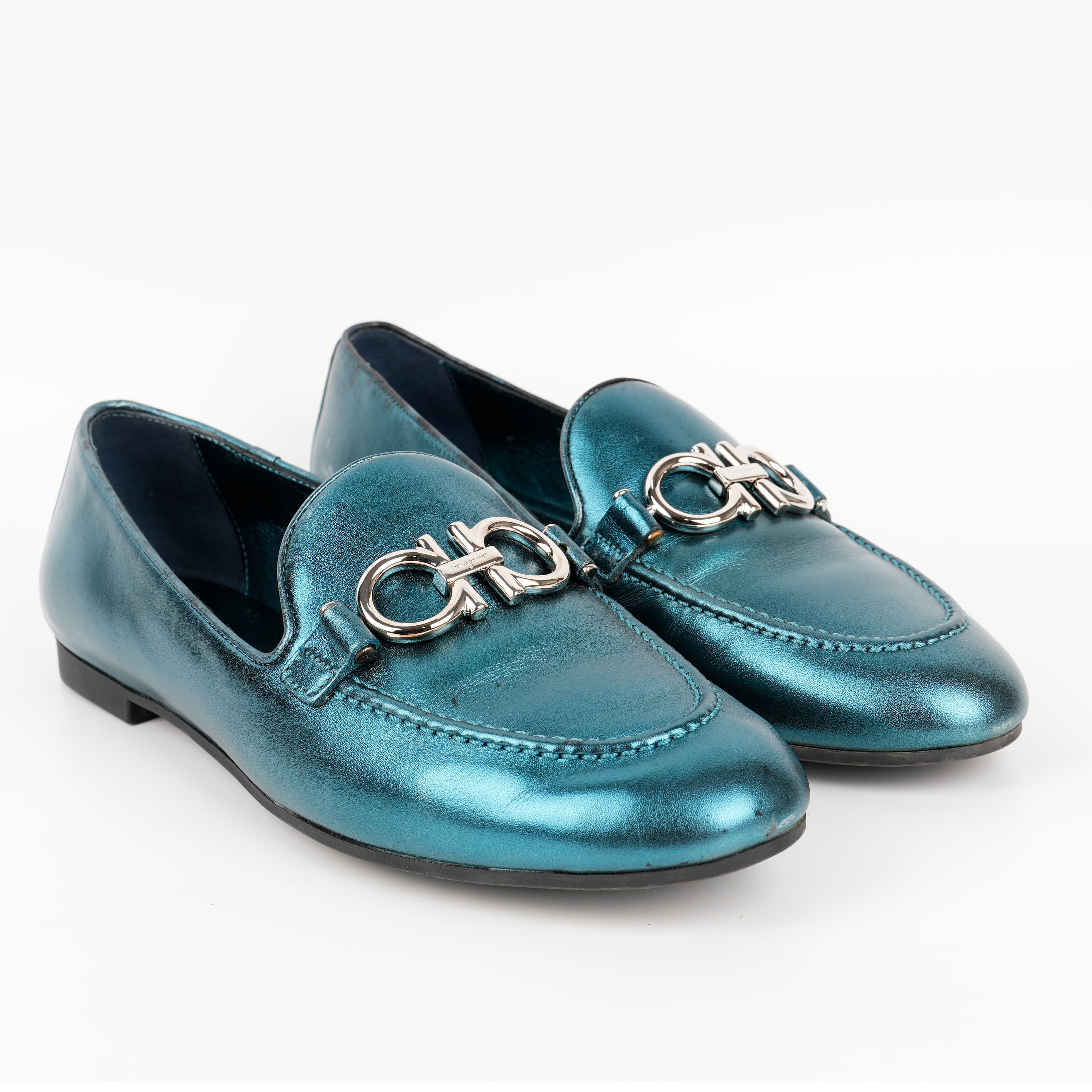 Size 8 - Salvatore Ferragamo Leather Gancini Loafers