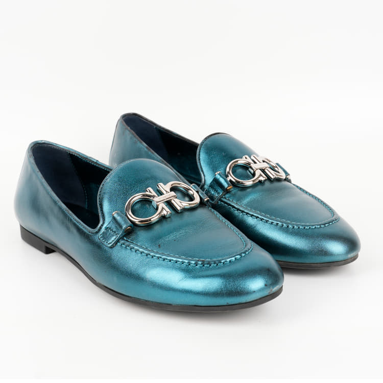 Size 8 - Salvatore Ferragamo Leather Gancini Loafers-Hover-Image