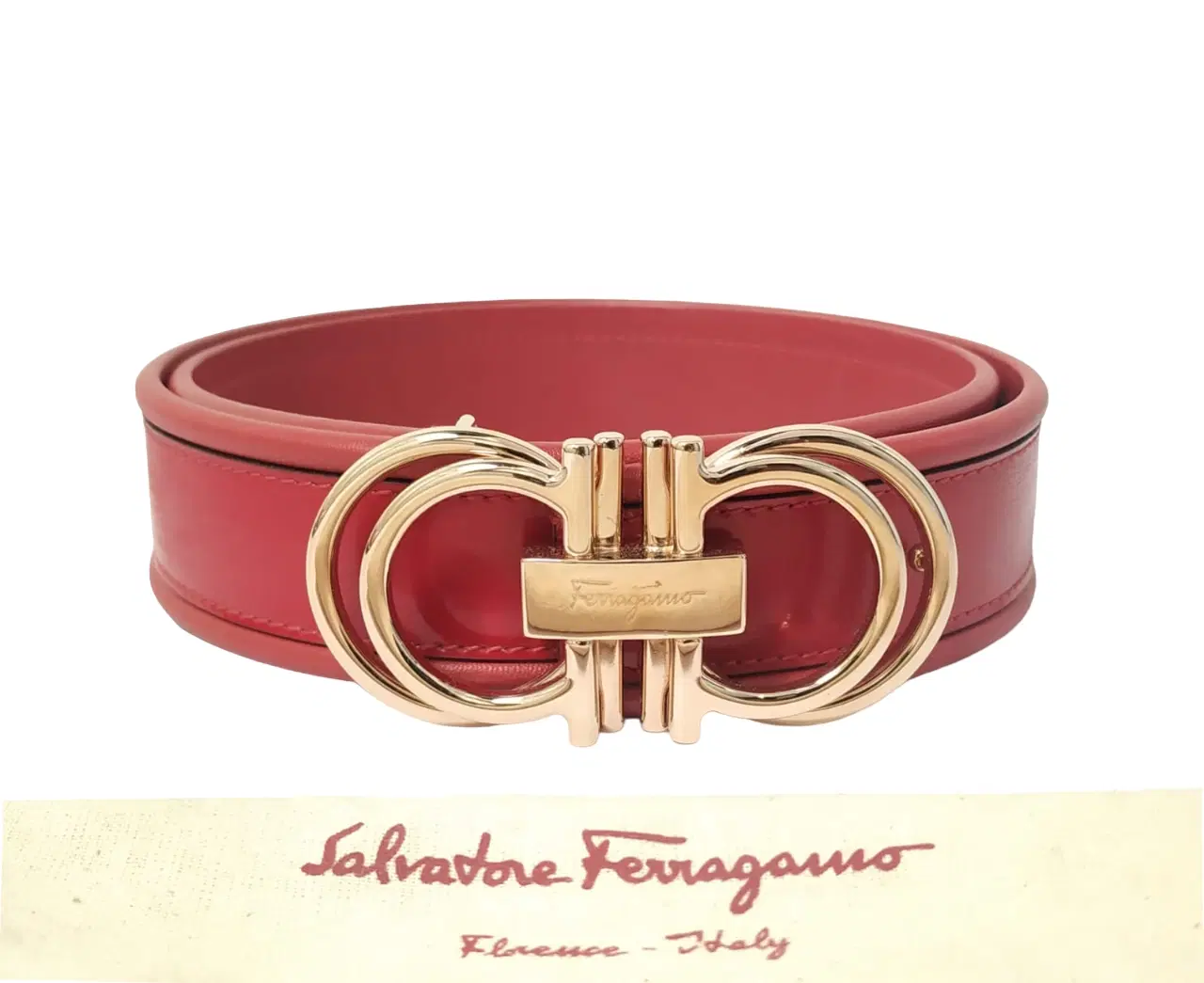 Salvatore Ferragamo Double Gancini Buckle Belt