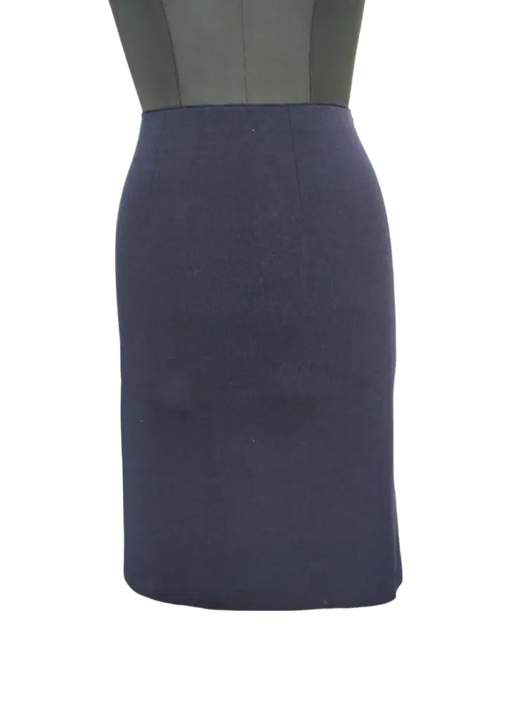 Salvatore Ferragamo Navy Wool Skirt-Hover-Image