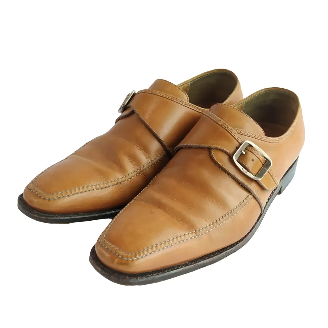 Salvatore Ferragamo Brown Leather Buckle Brogues