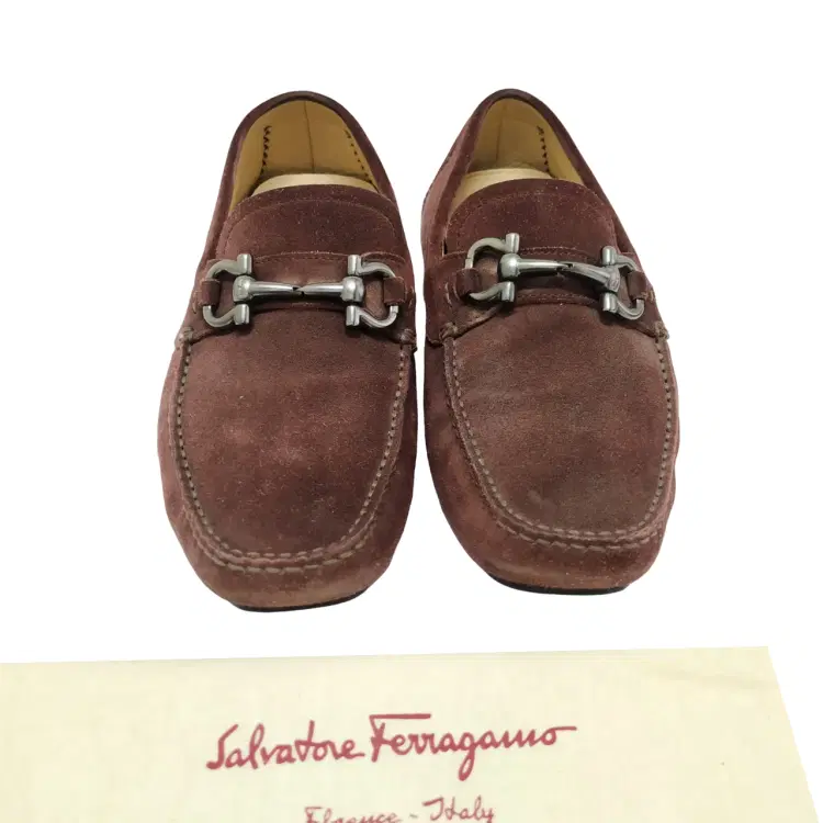 Size 6.5 - Salvatore Ferragamo Dark Suede Parigi Gancini Driver Loafer-Hover-Image