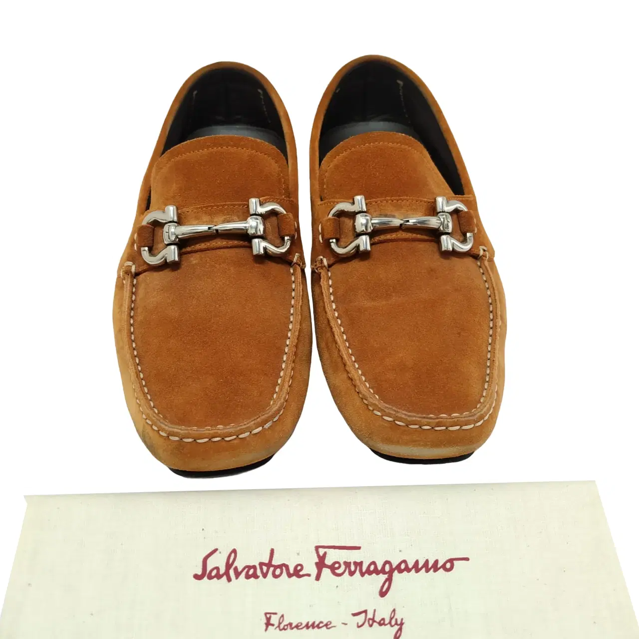 Size 6.5 - Salvatore Ferragamo Brown Suede Parigi Gancini Driver Loafer